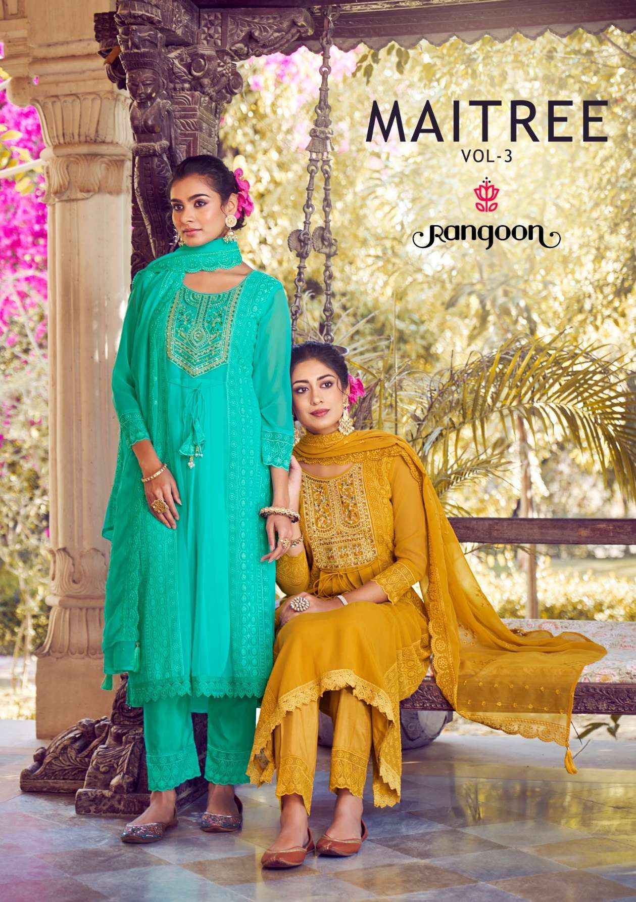 RANGOON MAITREE VOL 3 GEORGETTE FANCY DESIGNER SUIT ( 6 PCS CATALOG )