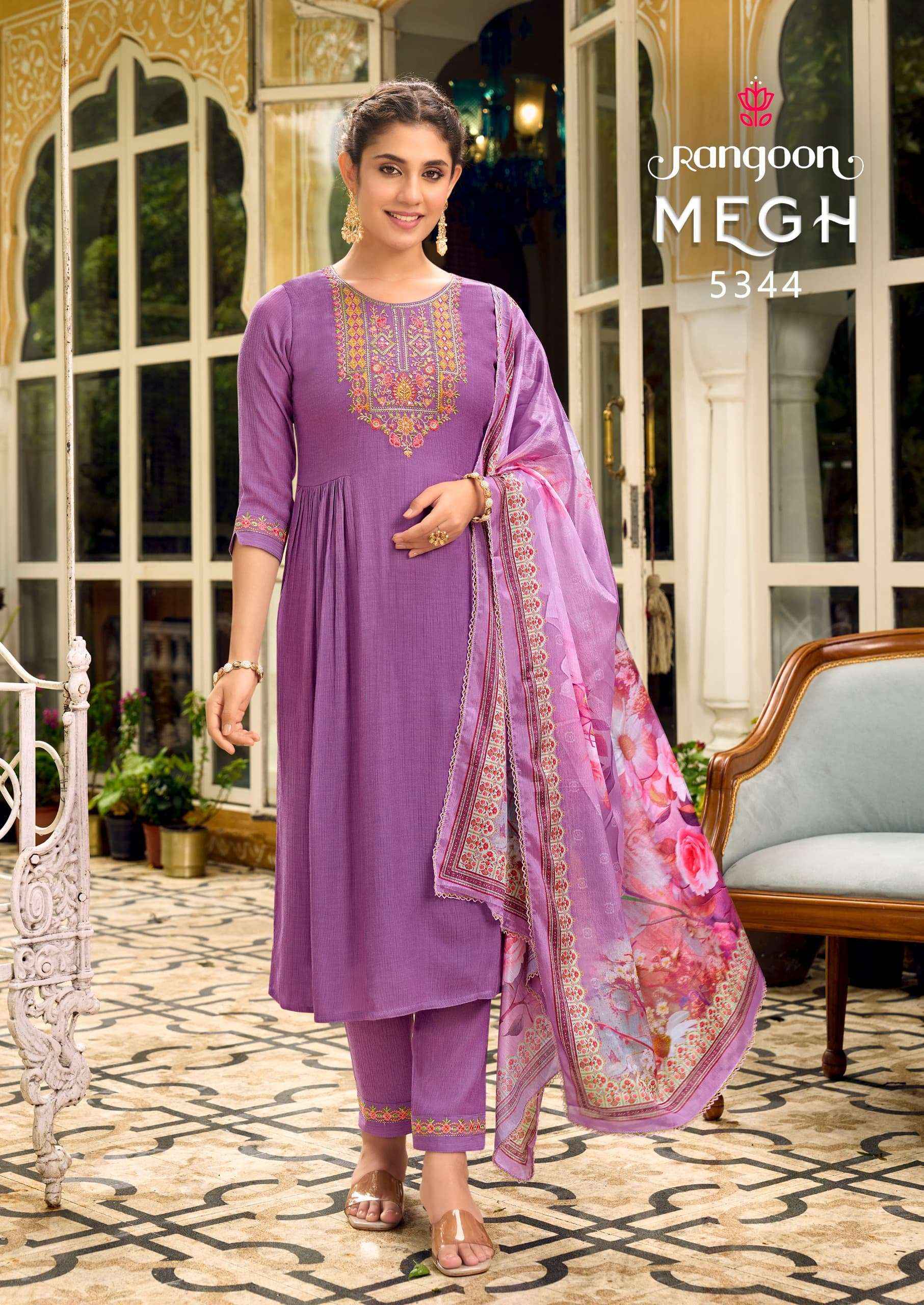 RANGOON MEGH VISCOSE DESIGNER READY MADE SUIT ( 6 PCS CATALOG )