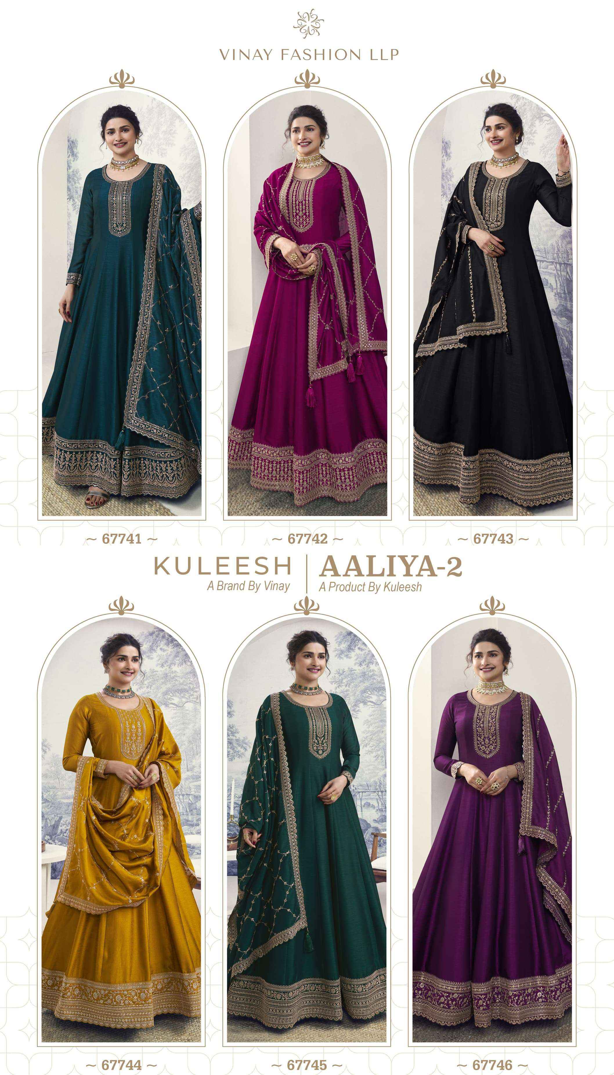 VINAY FASHION KULEESH AALIYA VOL 2 GEORGETTE ANARKALI SUIT ( 6 PCS CATALOG )