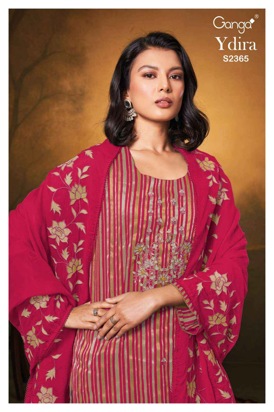 Ganga Fashion Ydira 2365 Organza Designer Ladies Suit Catalog Dealer ( 3 pcs catalog )