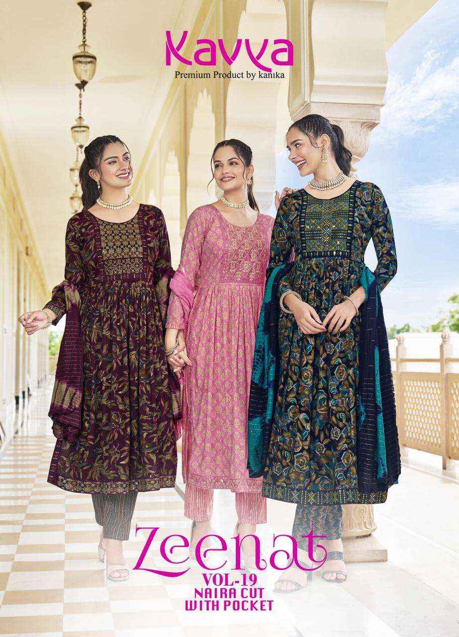 KAVYA ZEENAT VOL 19 NAIRA CUT KURTI COMBO SET ( 10 PCS CATALOG )