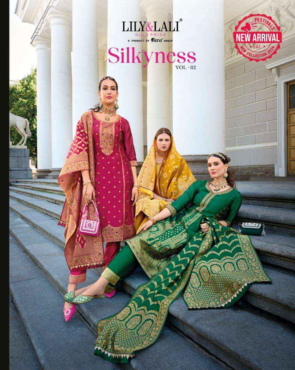 LILY AND LALI SILKYNESS VOL 2 ORGANZA JACQUARD READY MADE SUIT ( 6 PCS CATALOG )