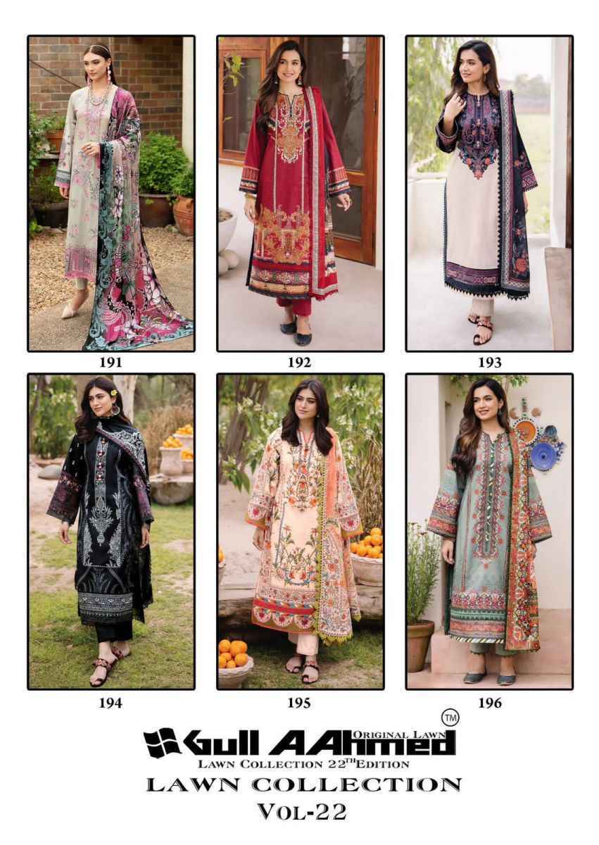 Gull Aahmed Vol 22 Cotton Pakistani Dress Material Wholesale ( 6 pcs Catalogue )