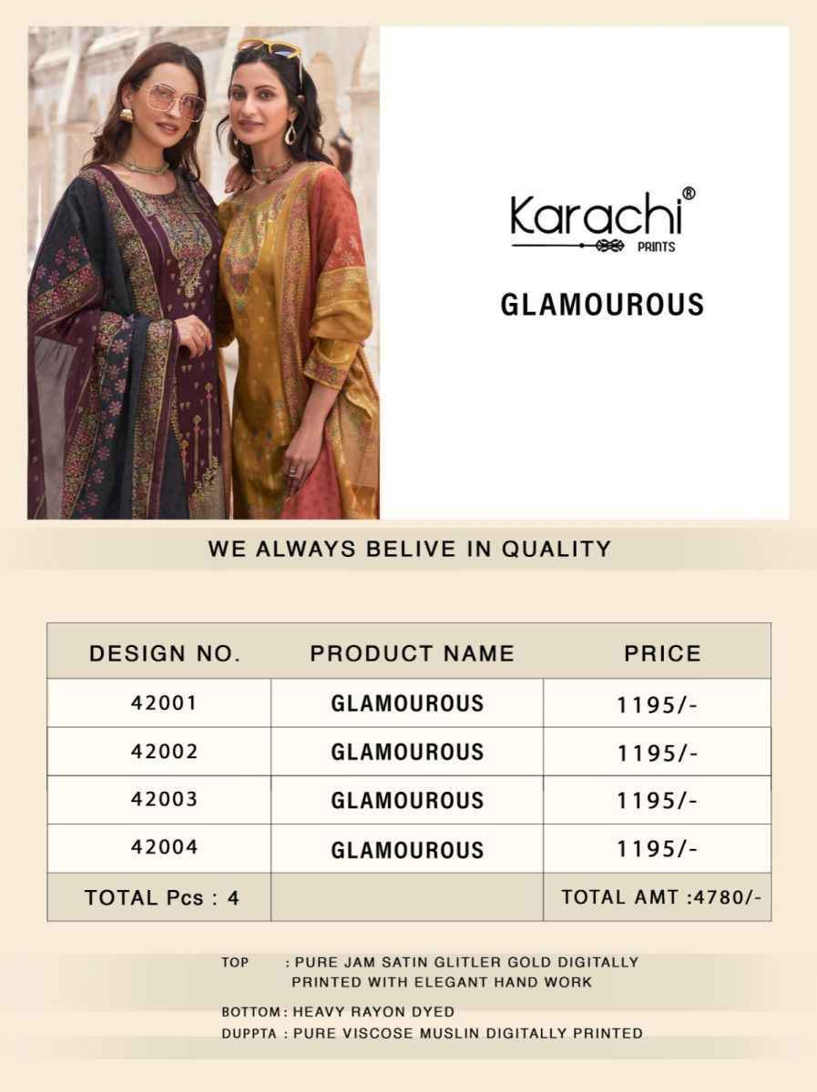 Kesar Karachi Prints Glamaurous Viscose Salwar Kameez - Wholesale Supplier ( 4 pcs Catalogue )