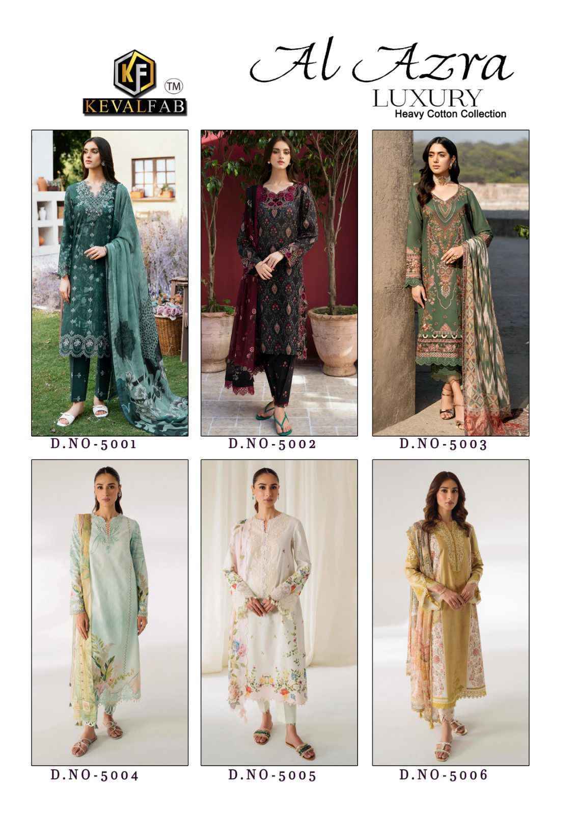 Keval Fab Al Azra Vol 5 Cotton Pakistani Ladies Dress Material ( 6 pcs Catalogue )