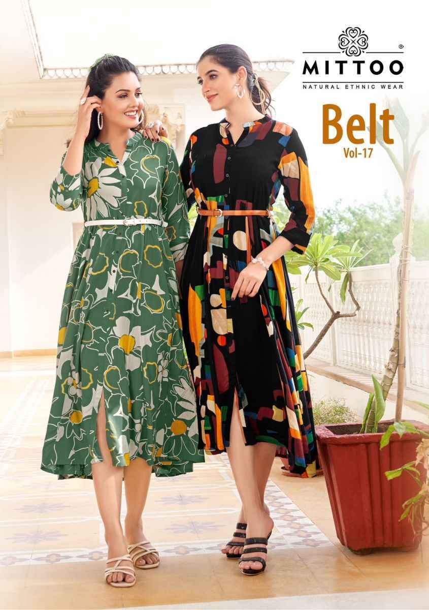 Mittoo Belt Vol 17 Rayon Kurti  - Kurti Wholesale Market ( 6 Pcs Catalog )