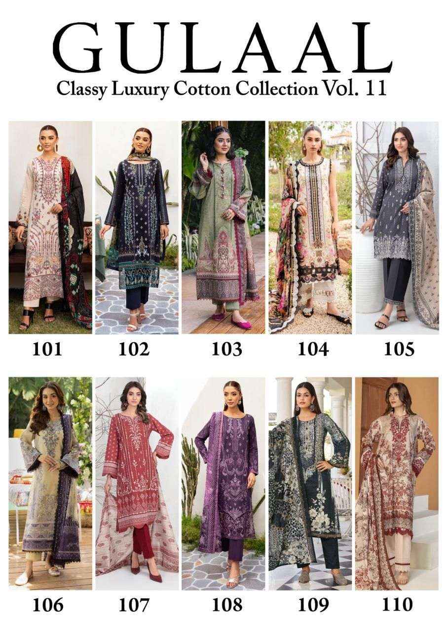 SANA MARYAM GULAAL CLASSY LUXURY COTTON COLLECTION VOL 11 SUITS ( 10 PCS CATALOG )