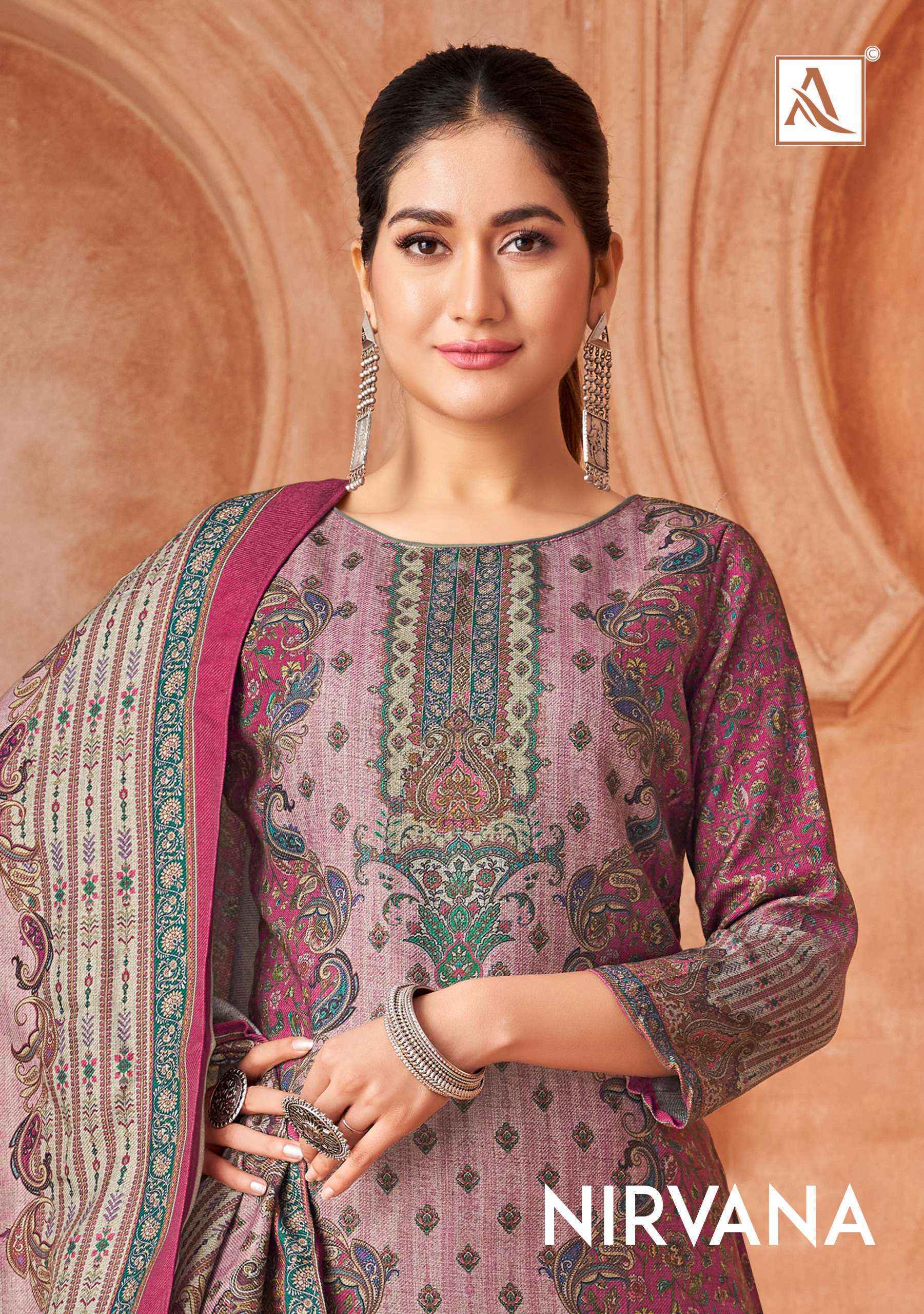 Alok Suit Nirvana Viscose Wholesale Pashmina Salwar Kameez ( 4 pcs Catalogue }