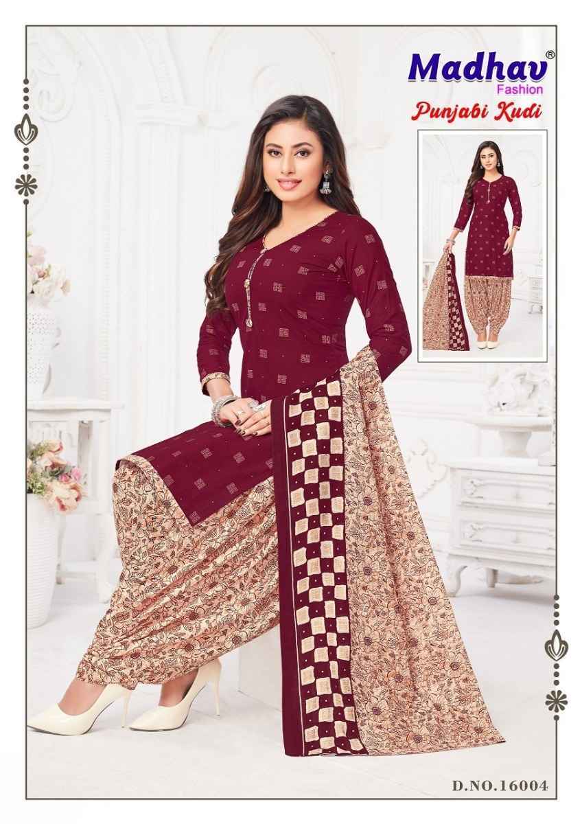 Madhav Fashion Punjabi Kudi Vol 16 Cotton Dress Material 10 pcs Catalogue