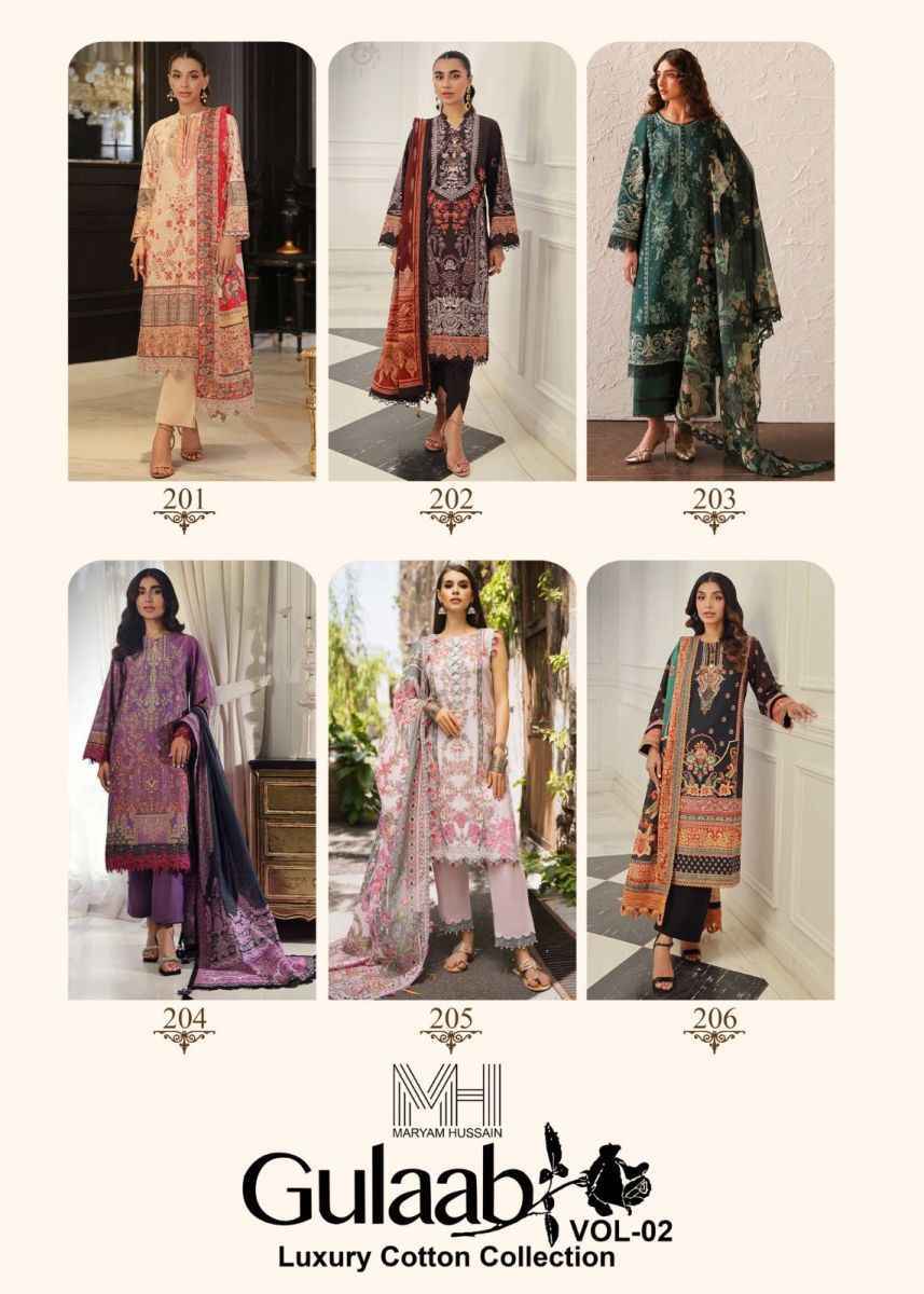 Maryam Hussain Gulaab Vol 2 Cotton Pakistani Salwar Kameez ( 6 Pcs Catalog )