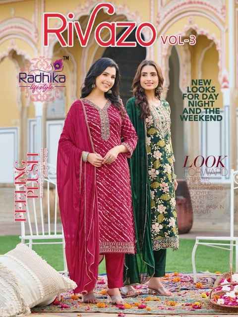 Radhika Lifestyle Rivazo Vol 3 Reyon Kurti Combo 6 pcs Catalogue