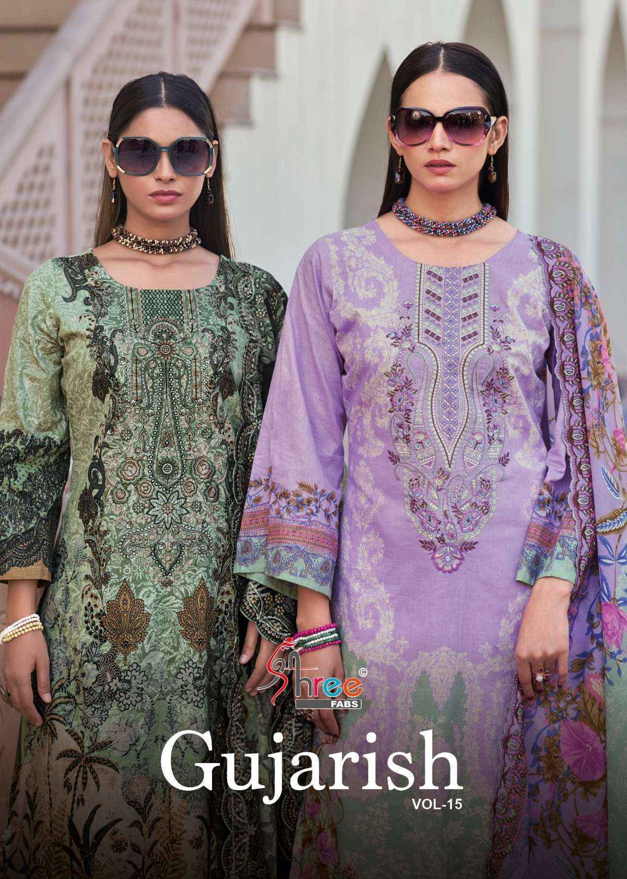 Shree Fabs Gujarish Vol 15 Wholesale Cotton Ladies Dress Material ( 6 pcs Catalogue )