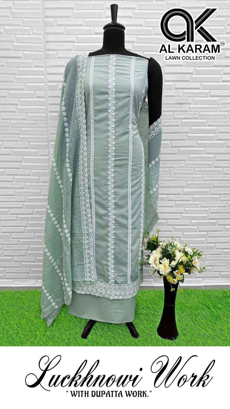 AL KARAM LUCKNOWI COTTON FANCY WORK SALWAR KAMEEZ ( 4 PCS CATALOGUE )
