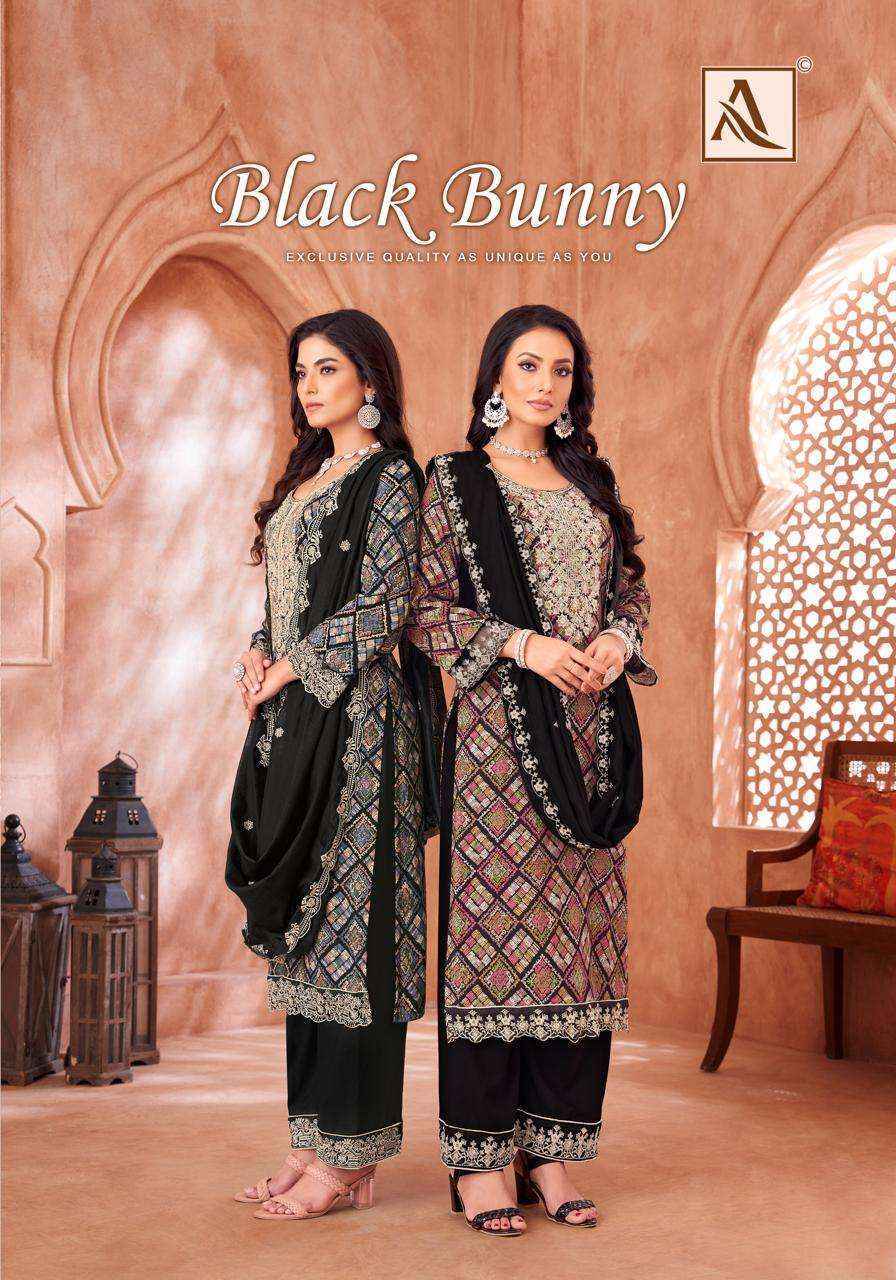 Alok Black Bunny Viscouse salwar kameez wholesale price (6 pcs catalog )