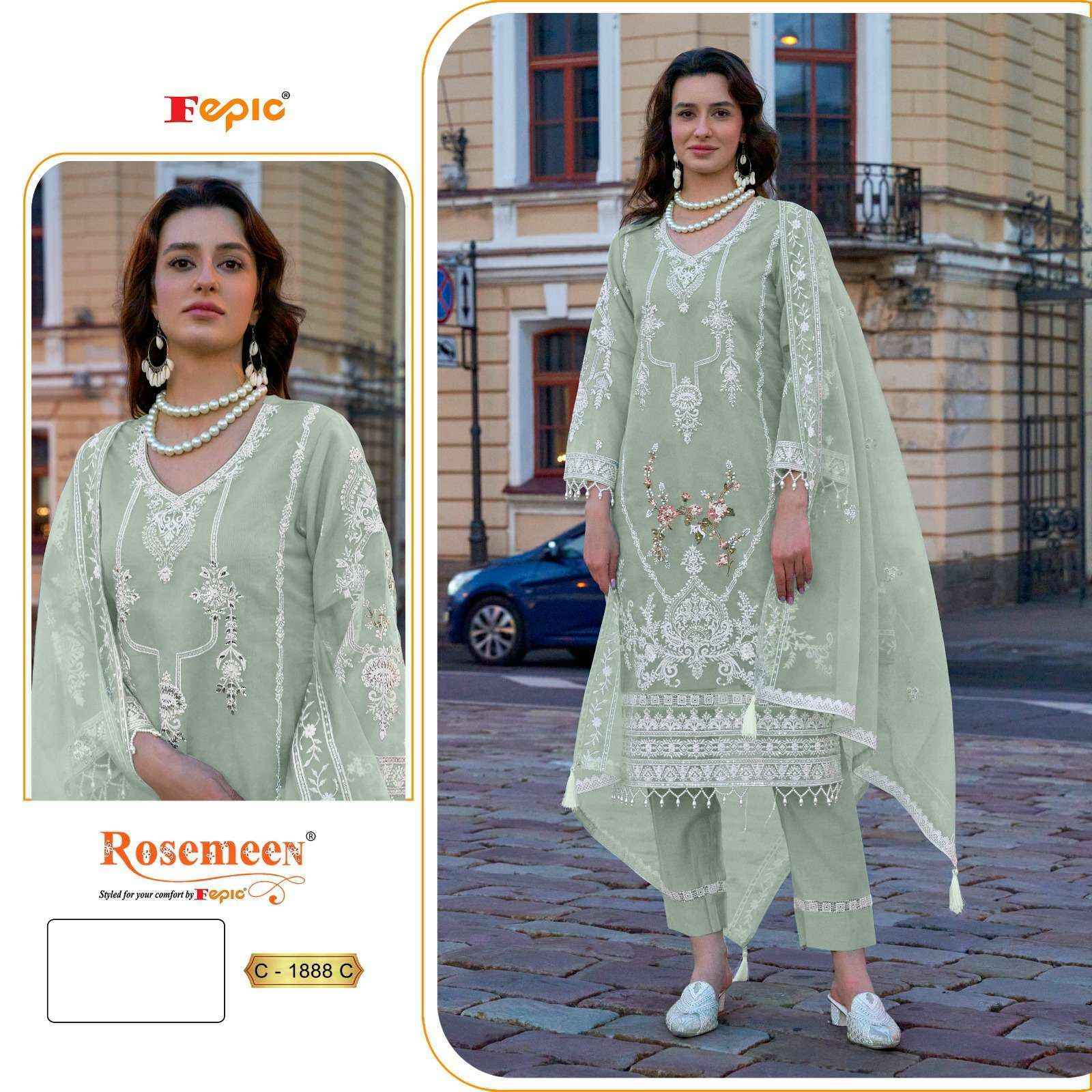 Fepic Rosemeen C 1888 Organza Salwar Kameez Wholesale Price ( 4 Pcs Catalog )