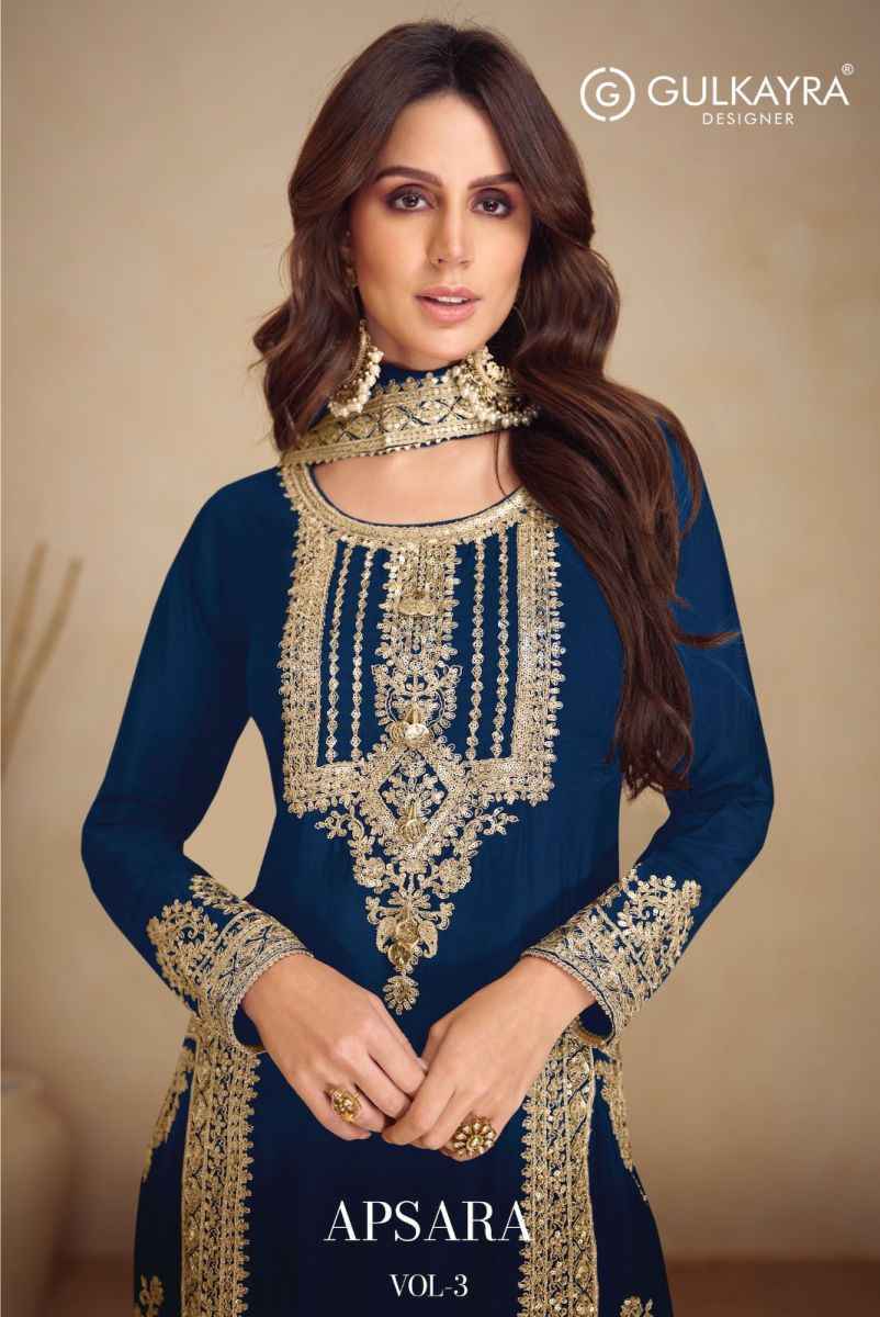 Gulkayra Designer Apsara Vol 3 Readymade Chinon Salwar Kameez Wholesale Price ( 5 Pcs Catalog )