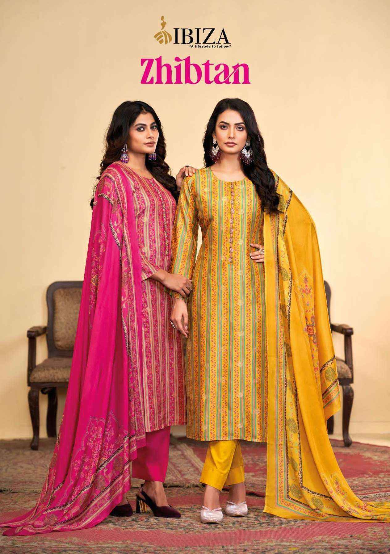 Ibiza Zhibtan Silk Jacquard Salwar Kameez Wholesale Price ( 4 Pcs Catalog )