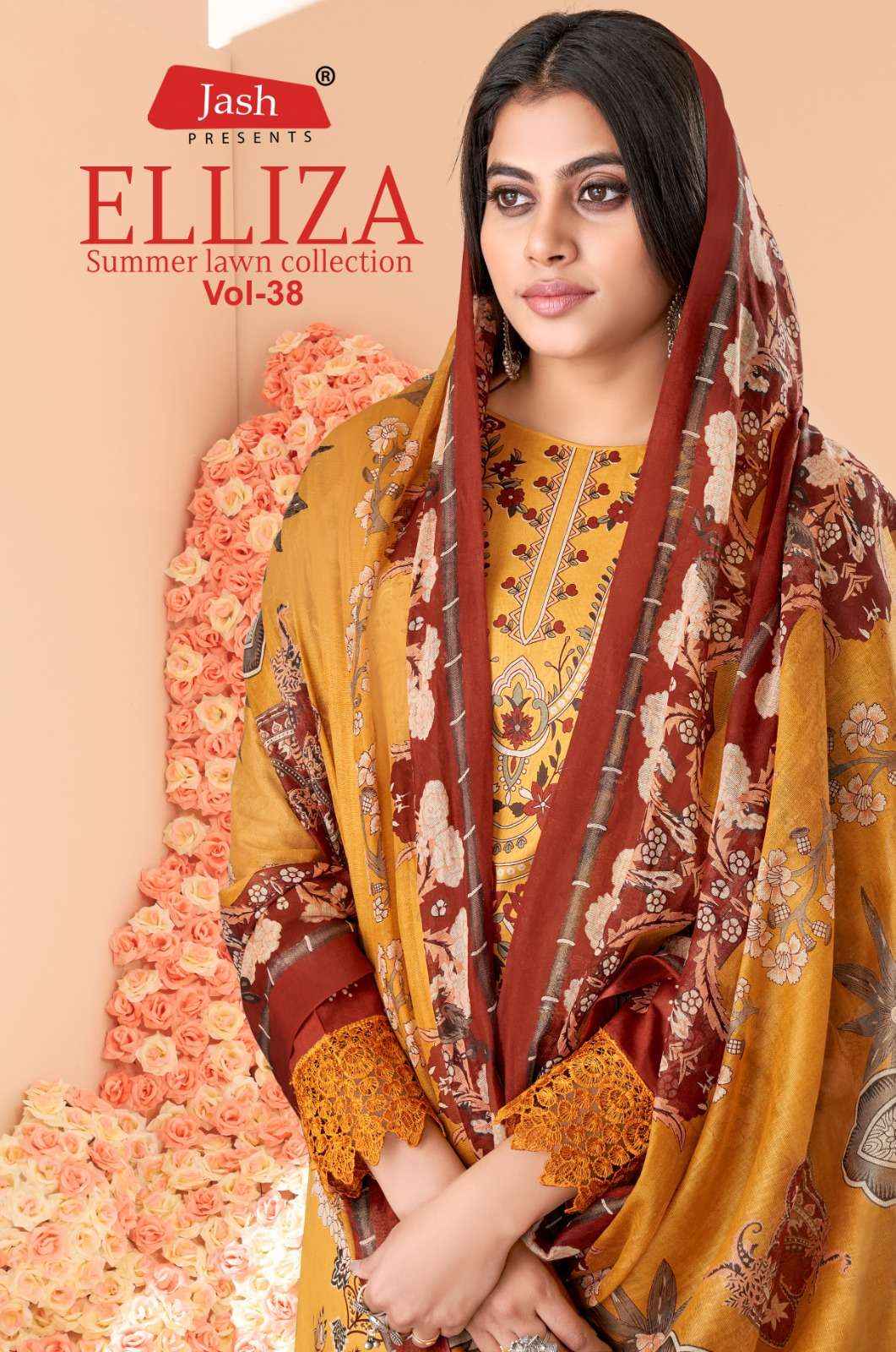 JASH COTTON ELLIZA VOL-38 PAKISTANI SALWAR KAMEEZ WHOLESALE PRICE ( 10 PCS CATALOG )