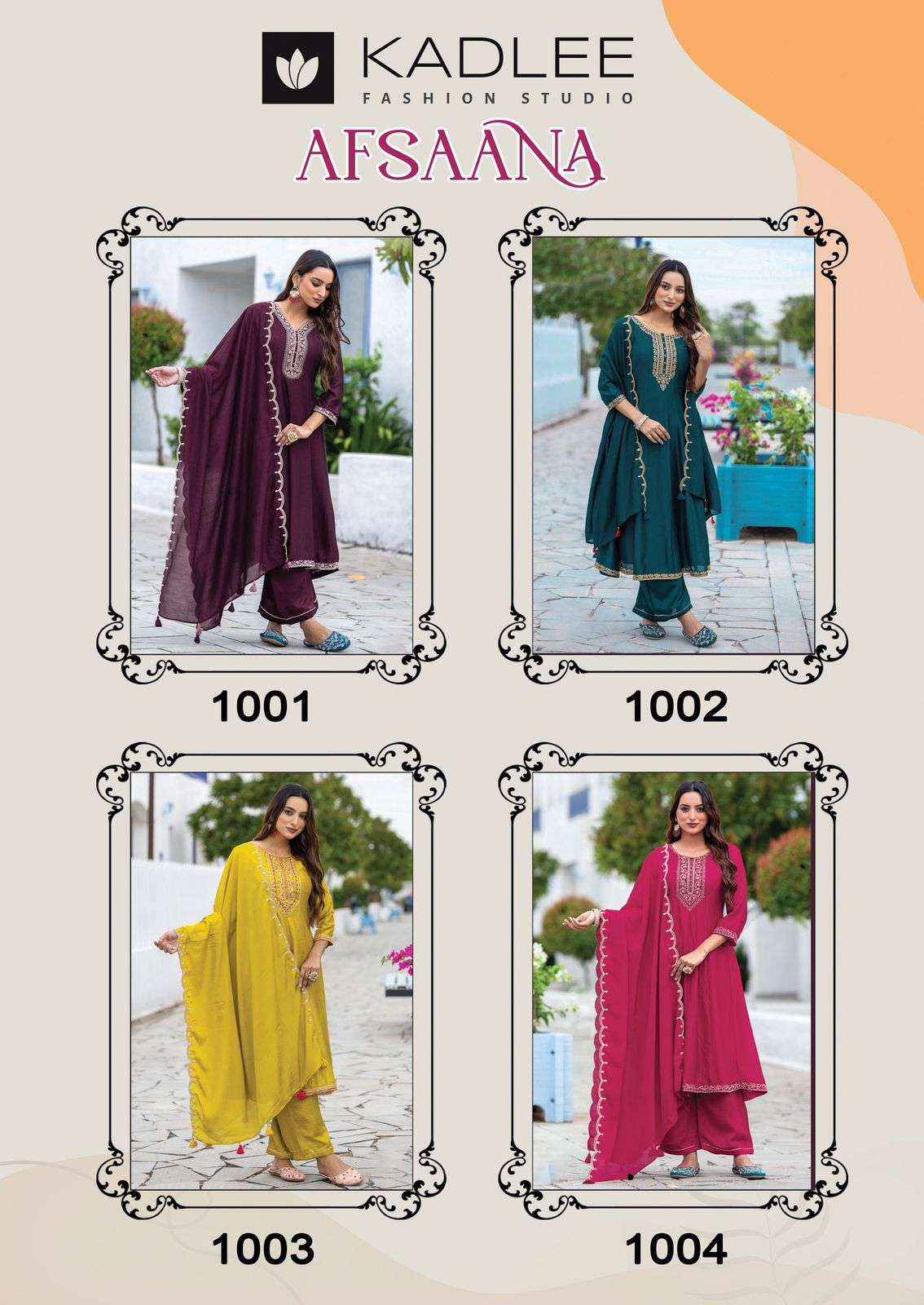 Kadlee Fashion Afsaana Wholesale Vichitra Designer Kurti Combo ( 4 Pcs Catalogue )