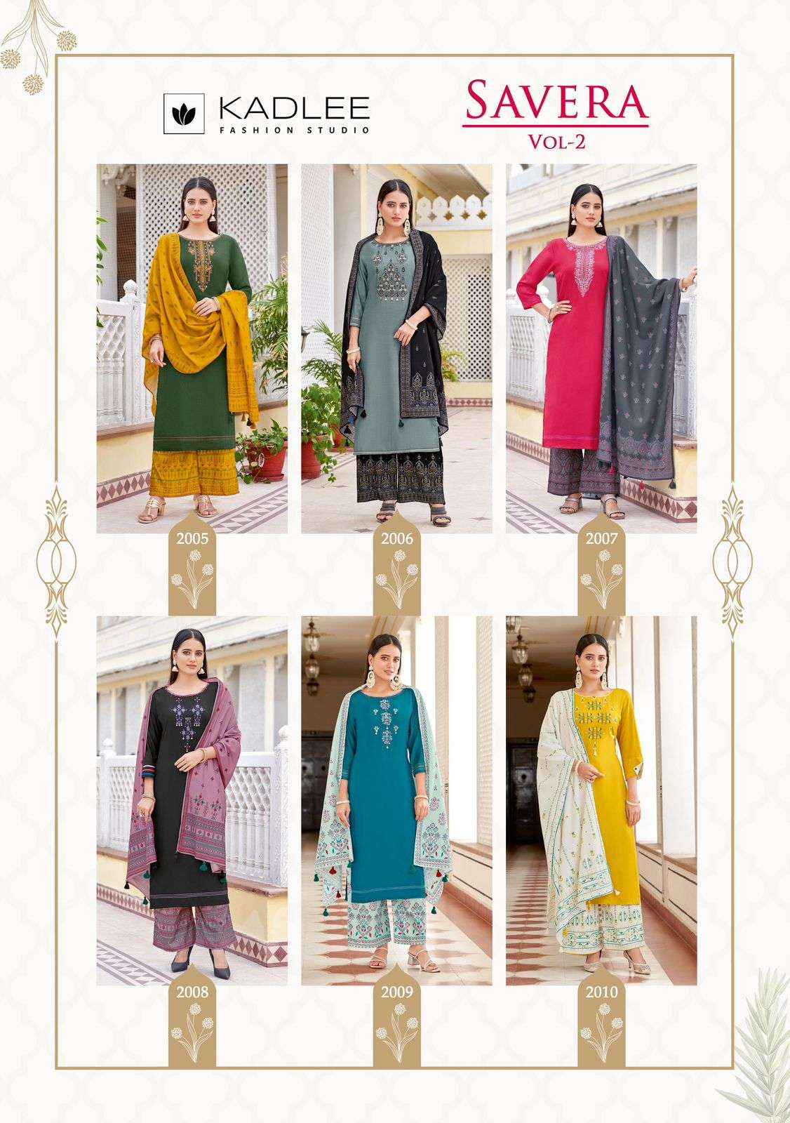 Kadlee Fashion Savera Vol 2 Wholesale Designer Top Bottom With Dupatta ( 6 Pcs Catalogue )