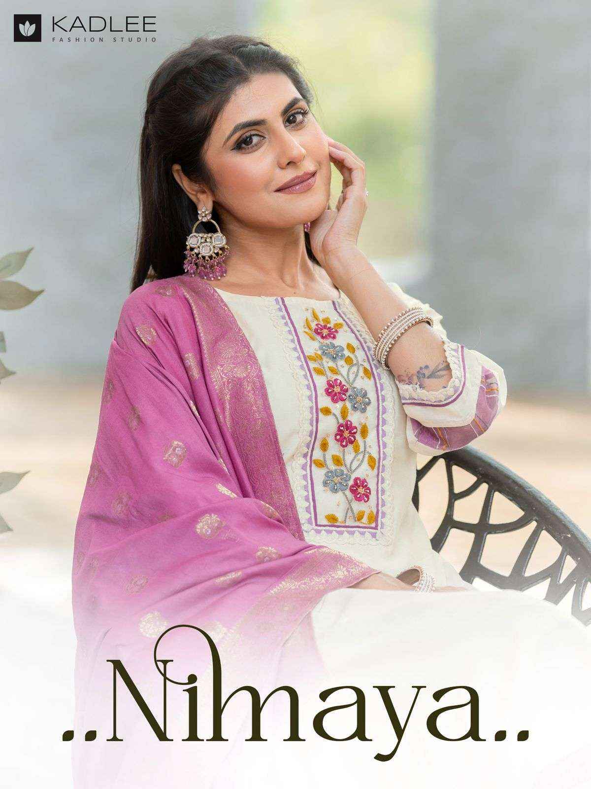 Kadlee Nimaya Festive Wear Kurti Bottom Dupatta Suits ( 5 Pcs Catalog )