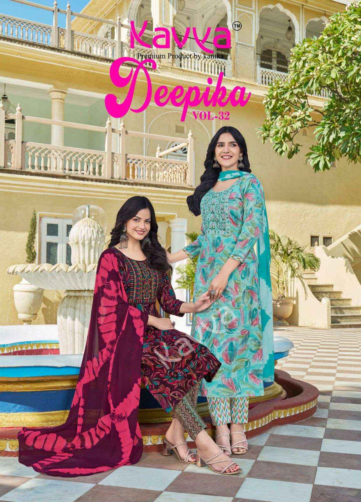 Kavya Deepika Vol 32 Wholesale Readymade Suits Wholesale Price ( 10 Pcs Catalogue )