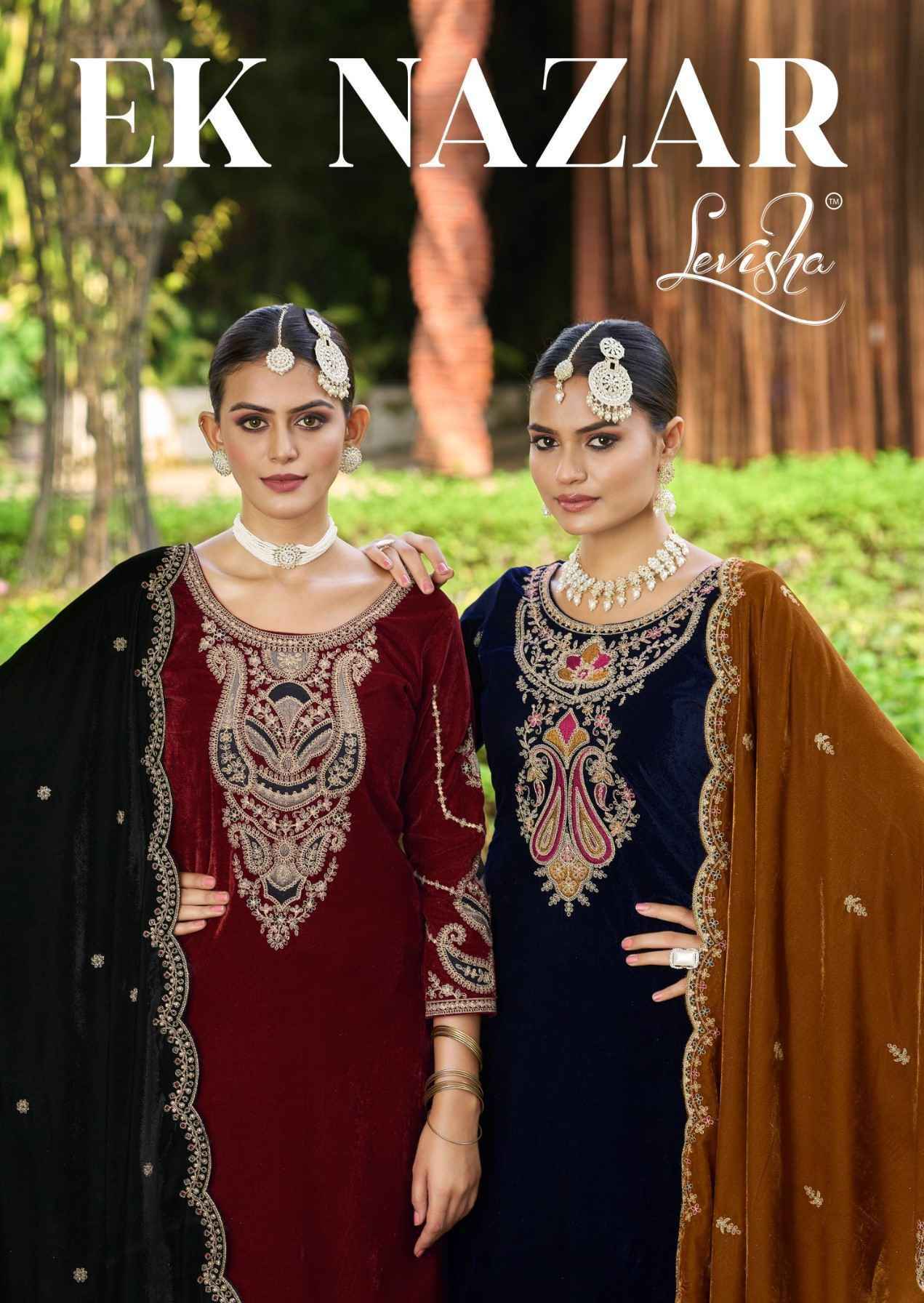 Levisha Ek Nazar Velvet Wholesale Ladies Salwar Kameez ( 6 Pcs Catalogue )