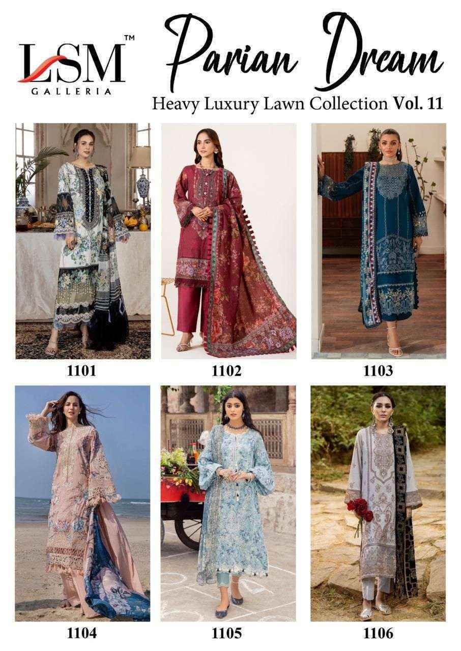 LSM Galleria Parian Dream Vol 11 Wholesale Lawn Pakistani Suits ( 6 pcs Catalogue )