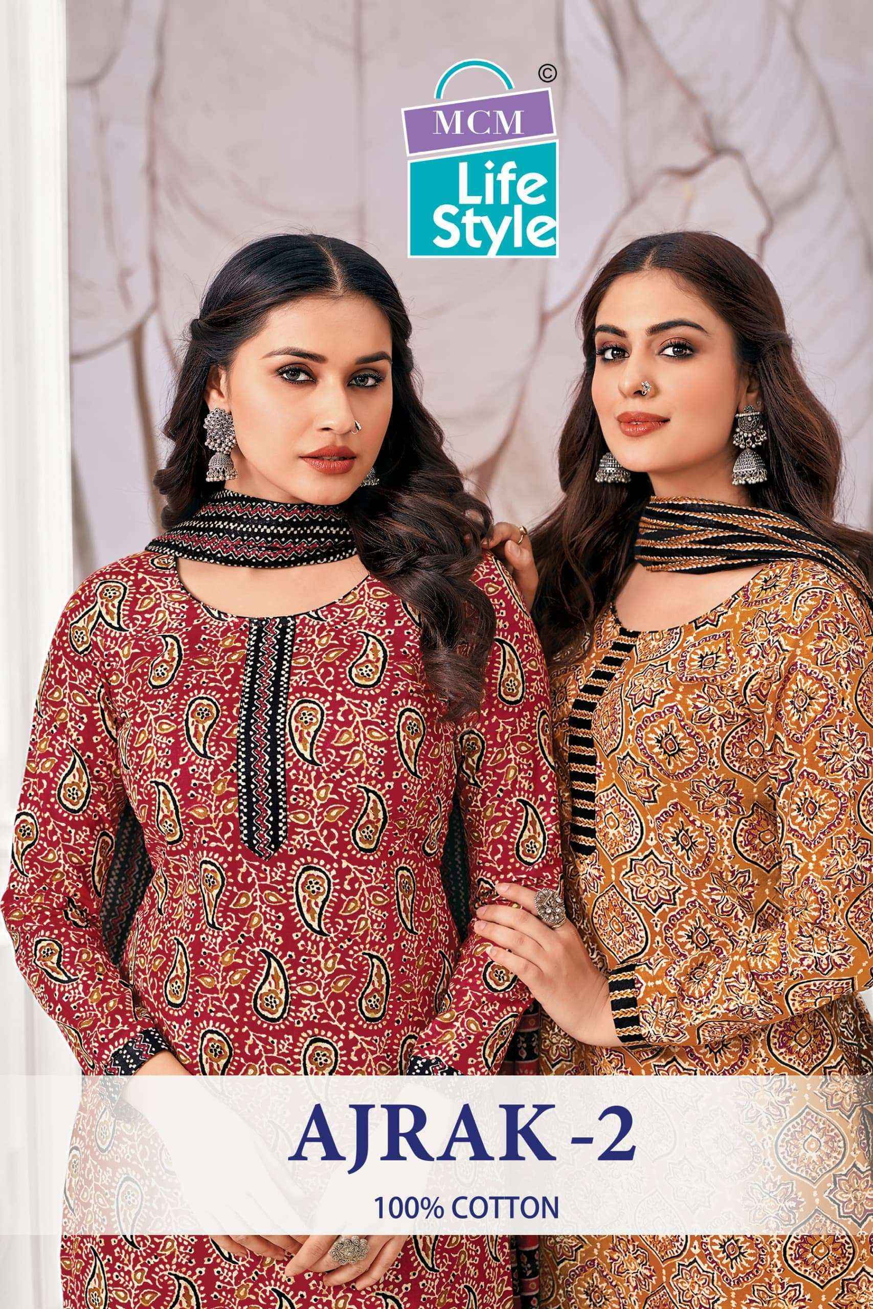 MCM Lifestyle Ajrak Vol 2 Readymade Cotton Salwar Kameez Wholesale Price ( 10 Pcs Catalog )