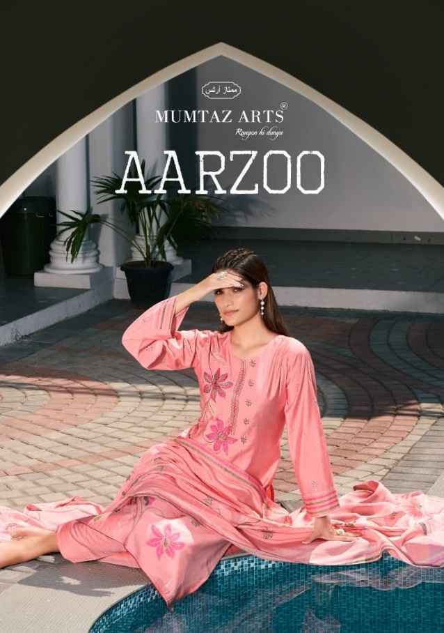 Mumtaz Arts Aarzoo Viscouse Musline Dress 4 pcs Catalogue