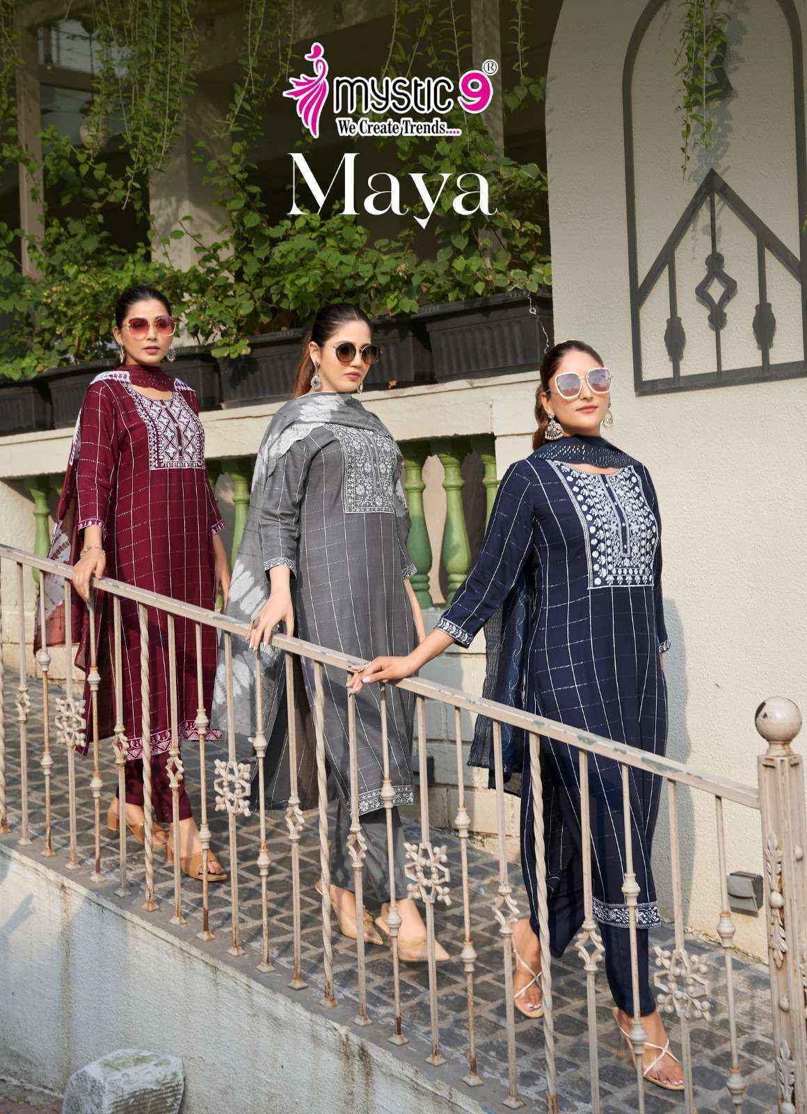 Mystic 9 Maya Vol 1 Rayon Readymade Kurti Wholesale Price ( 8 Pcs Catalog)