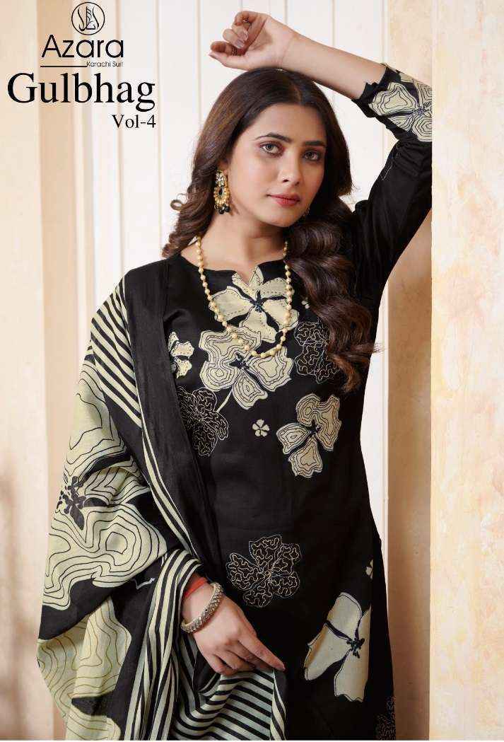 Radhika Fashion Azara Gulbagh Vol 4 Jam Cotton Salwar Kameez Wholesale Price ( 4 Pcs Catalog )