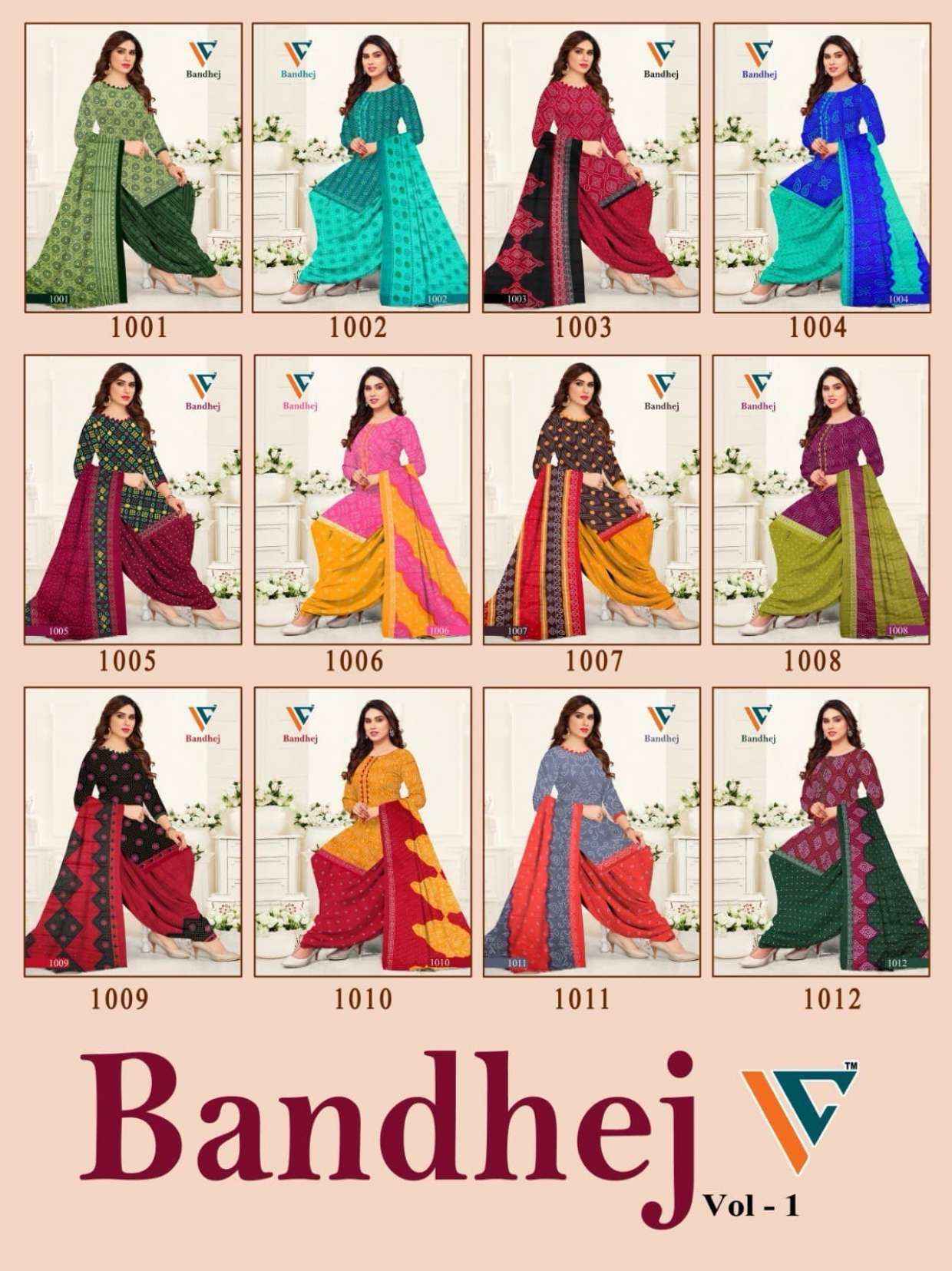 VANDANA‎‎‎ CREATION BANDHEJ VOL 1 COTTON DRESS MATERIAL ( 12 PCS CATALOGUE )