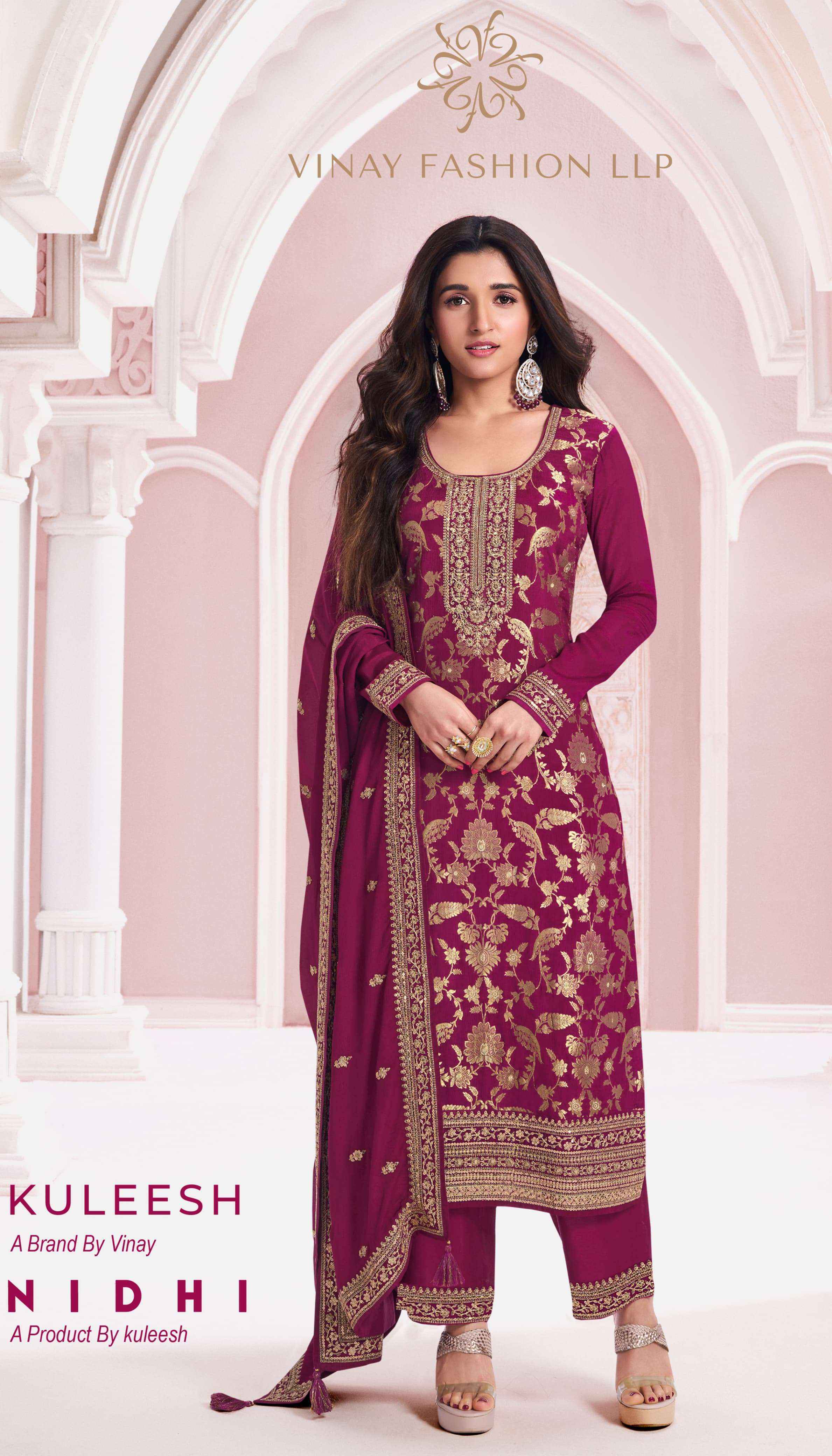 Vinay Fashion Kuleesh Nidhi Chinon Jacquard salwar kameez wholesale price (6 pcs catalog )