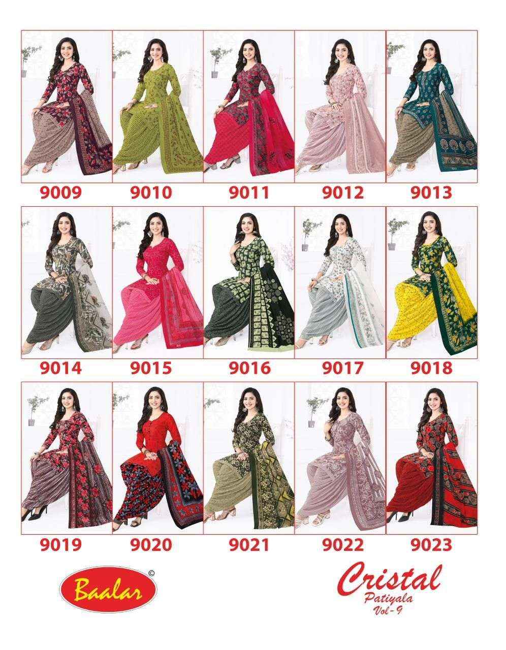 BAALAR CRISTAL PATIYALA VOL 9 COTTON PRINTED SALWAR KAMEEZ WHOLESALE PRICE ( 15 PCS CATALOG )