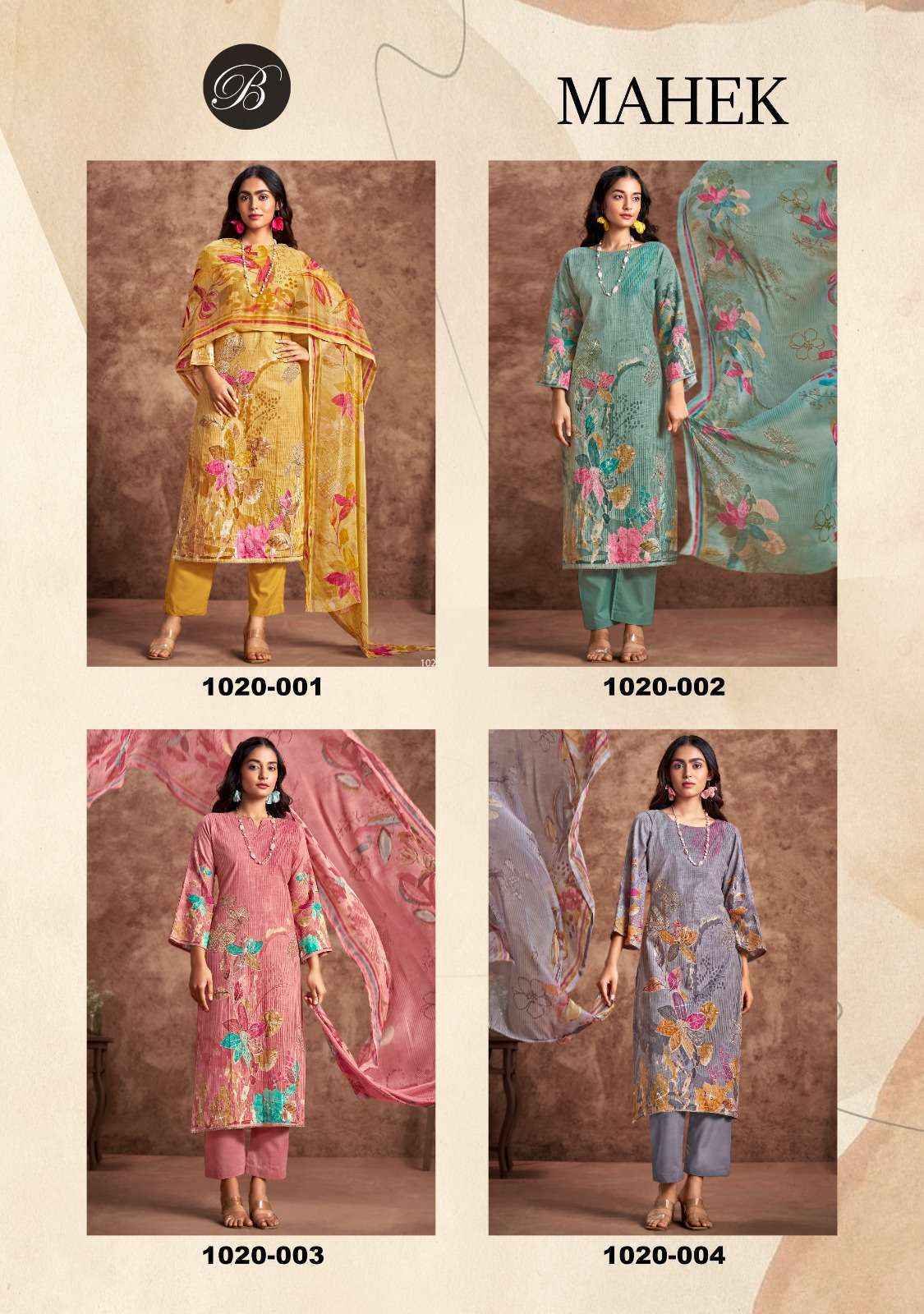 Belliza Designer Mahek Wholesale Cotton Salwar Suits ( 4 pcs Catalogue )