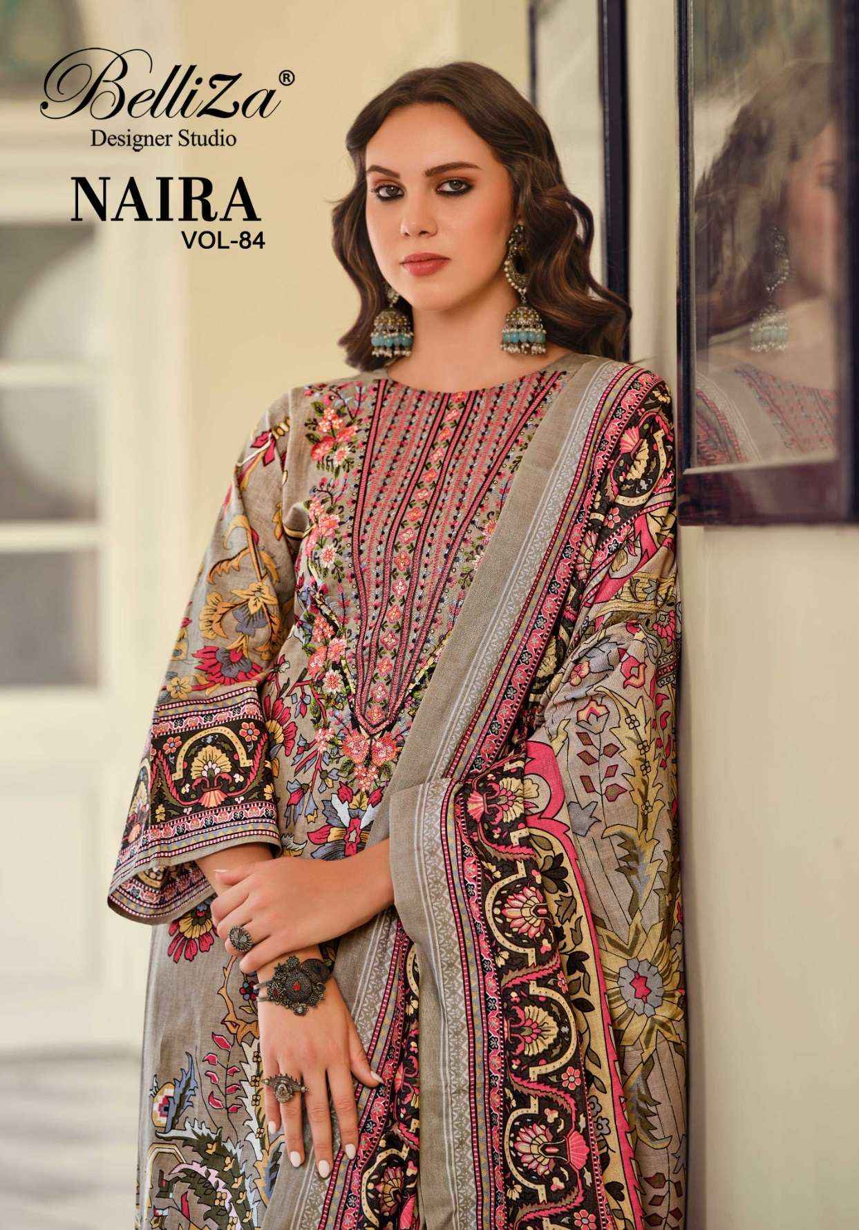 BELLIZA DESIGNER NAIRA VOL 84 WHOLESALE - COTTON DRESS MATERIAL (  8 PCS CATALOGUE )