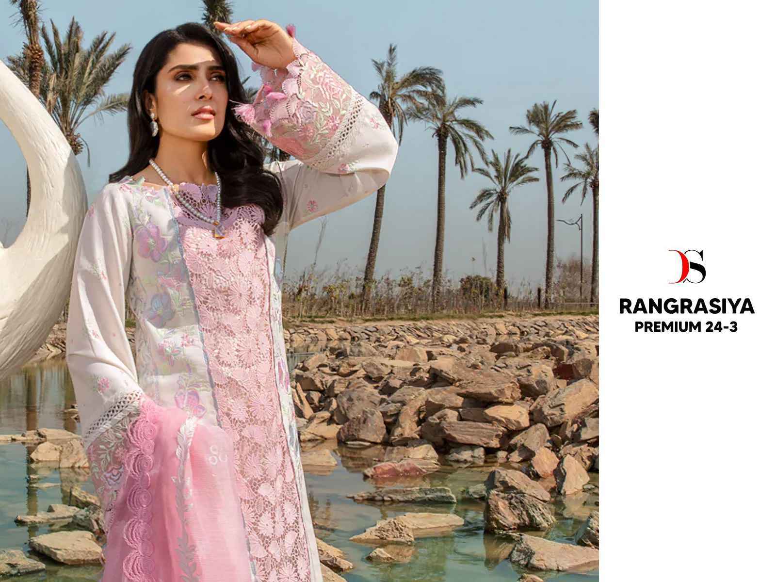 Deepsy Rangrasiya Premium Lawn 24-3 Cotton Salwar Kameez Wholesale Price ( 4 Pcs Catalog )