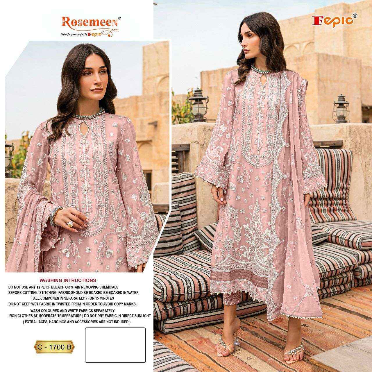 Fepic Rosemeen C 1700 Georgette Salwar Kameez Wholesale price ( 4 Pcs Catalog )