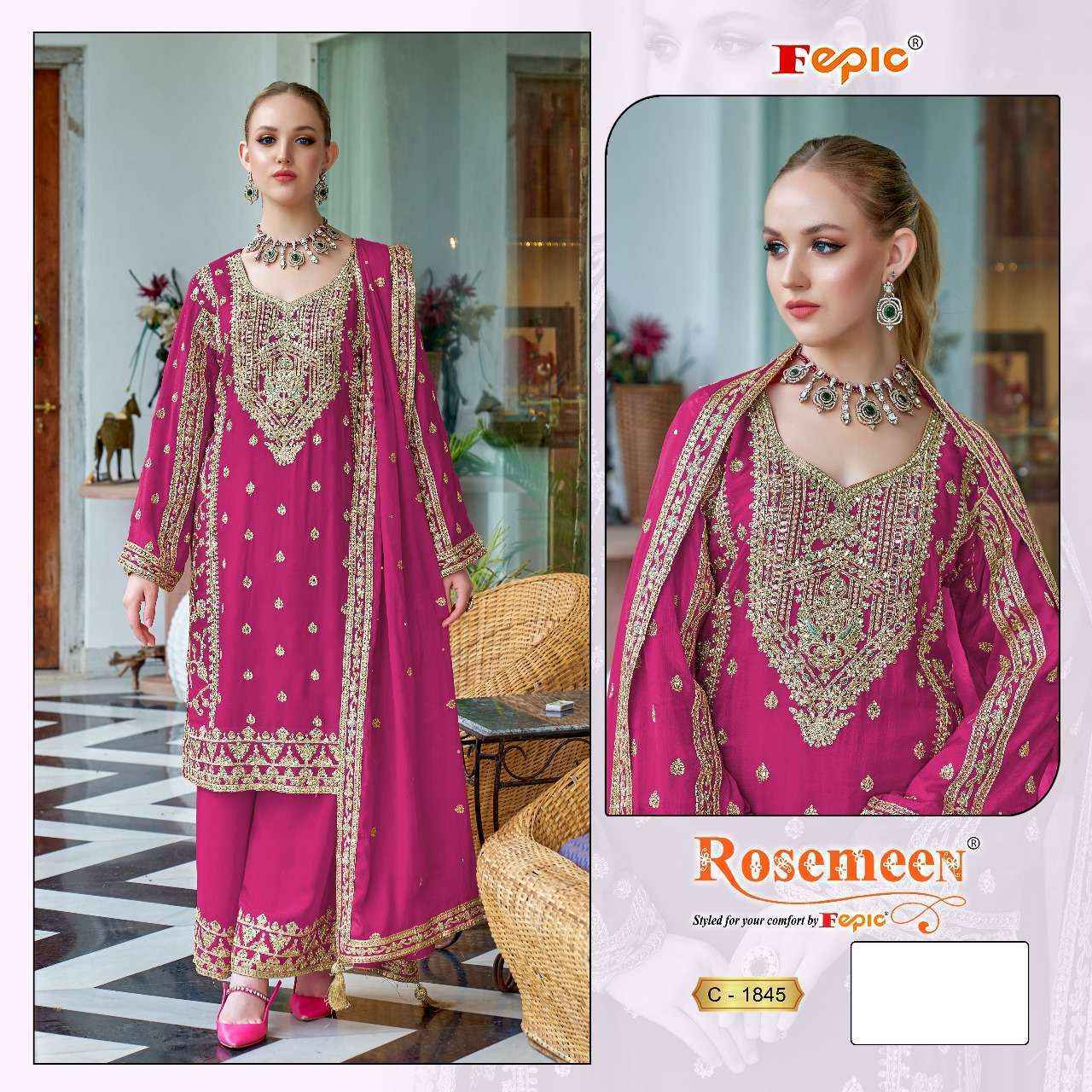 Fepic Rosemeen C 1845 Chinon Designer Pakistani Suits  ( 3 pcs Catalogue )