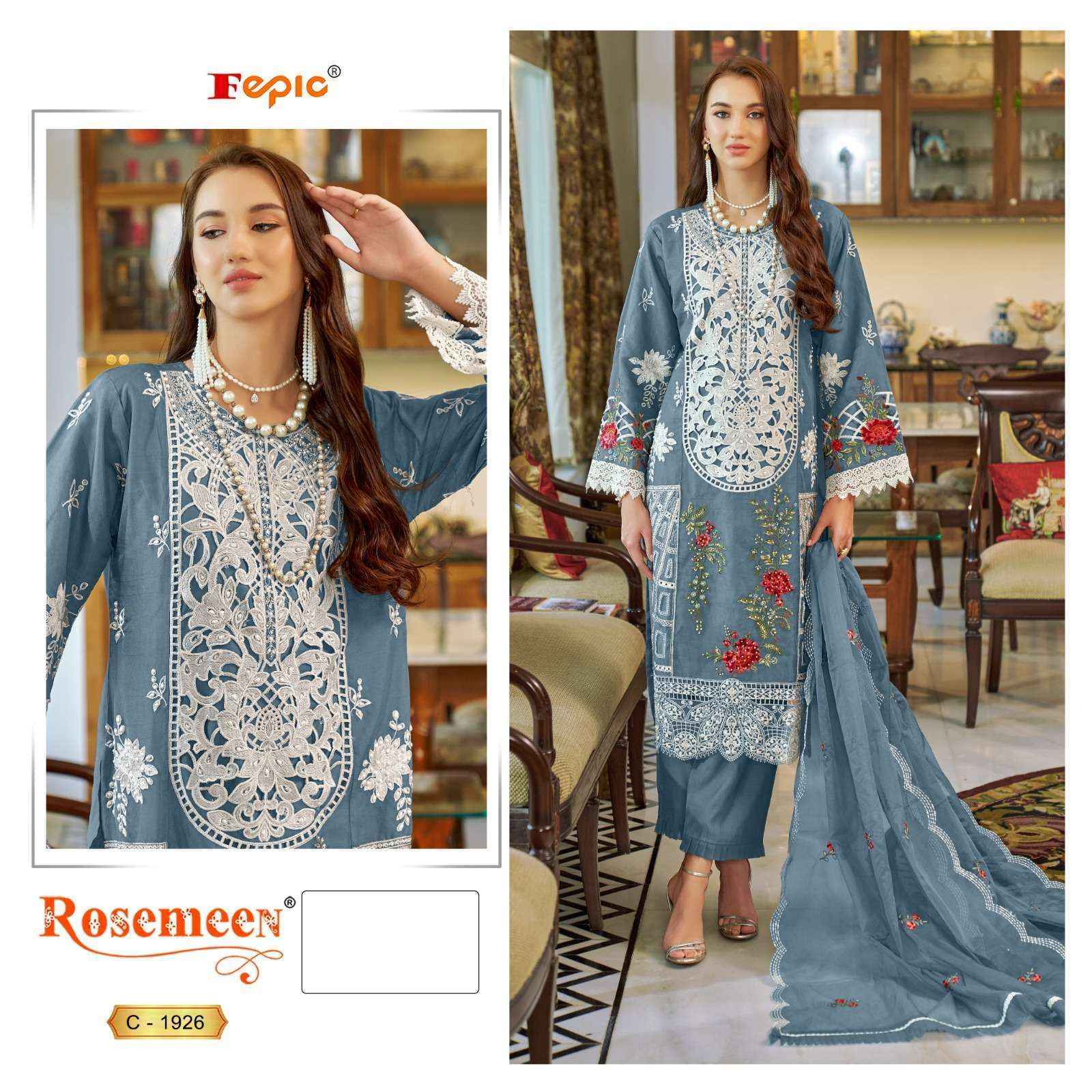 Fepic Rosemeen C 1926 Wholesale Organza Suits ( 3 pcs Catalogue )
