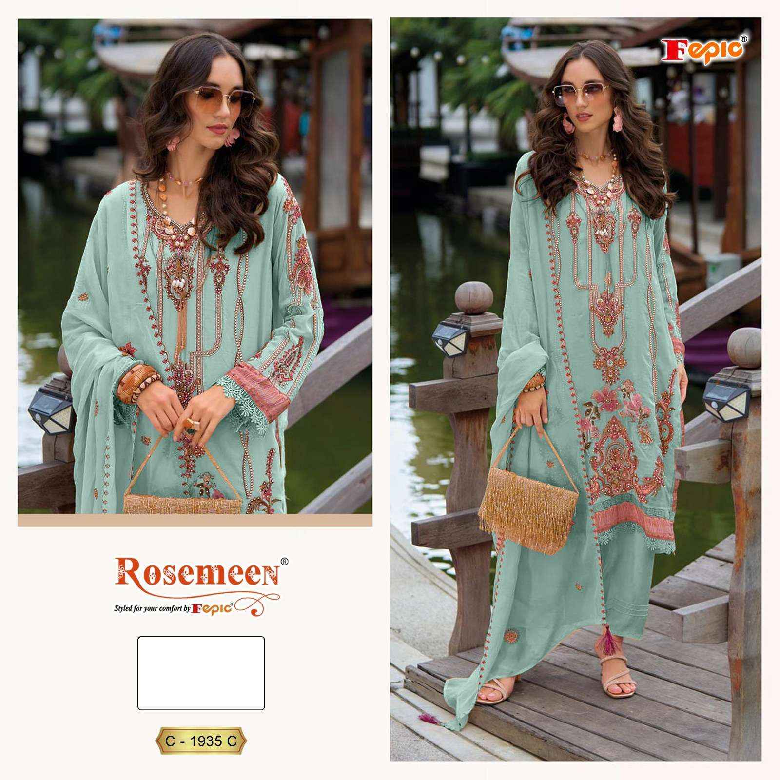 FEPIC ROSEMEEN C 1935 WHOLESALE ORGANZA EMBROIDERED PAKISTANI SUIT ( 3 PCS CATALOG )