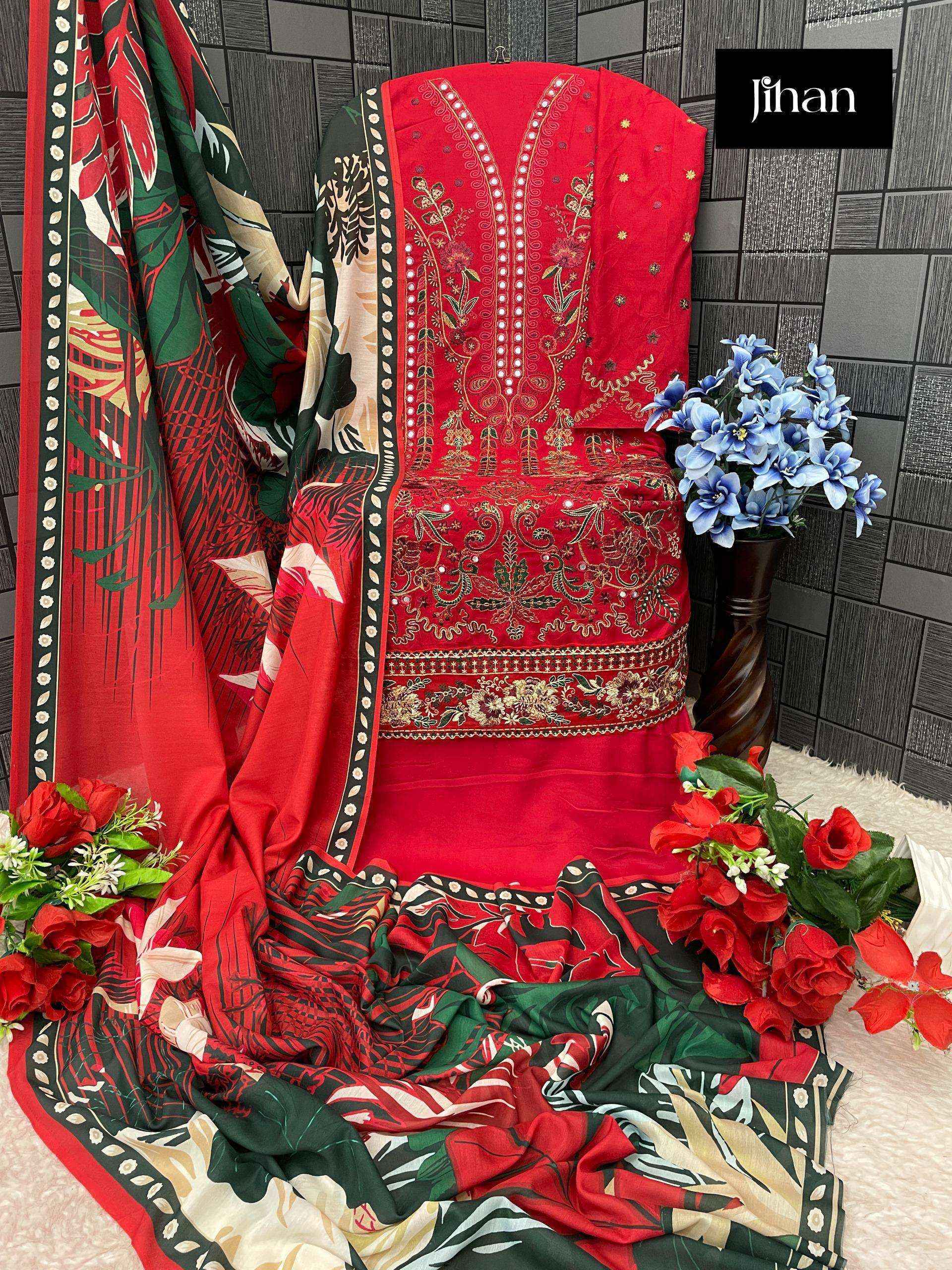 Jihan Riwayat Luxury Lawn Collection Rayon Salwar Kameez Wholesale Price ( 2 Pcs Catalog )