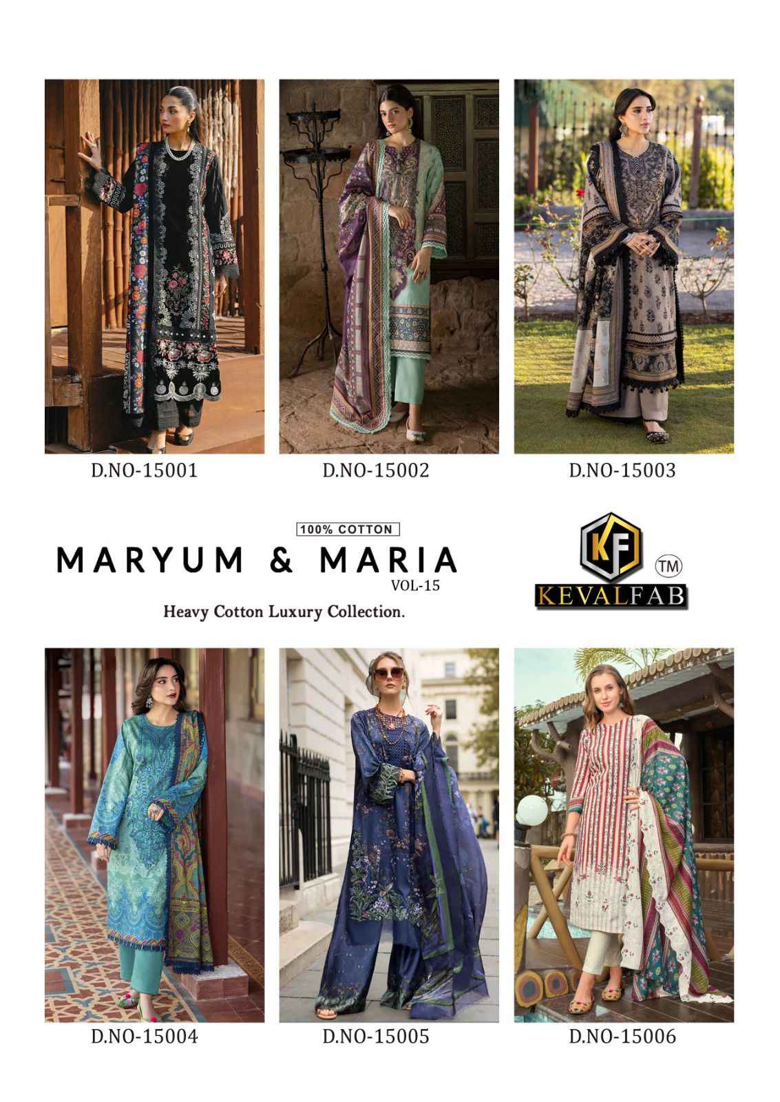 Keval Fab Maryum And Maria Vol-15 Cotton Dress Material ( 6 Pcs Catalogue )