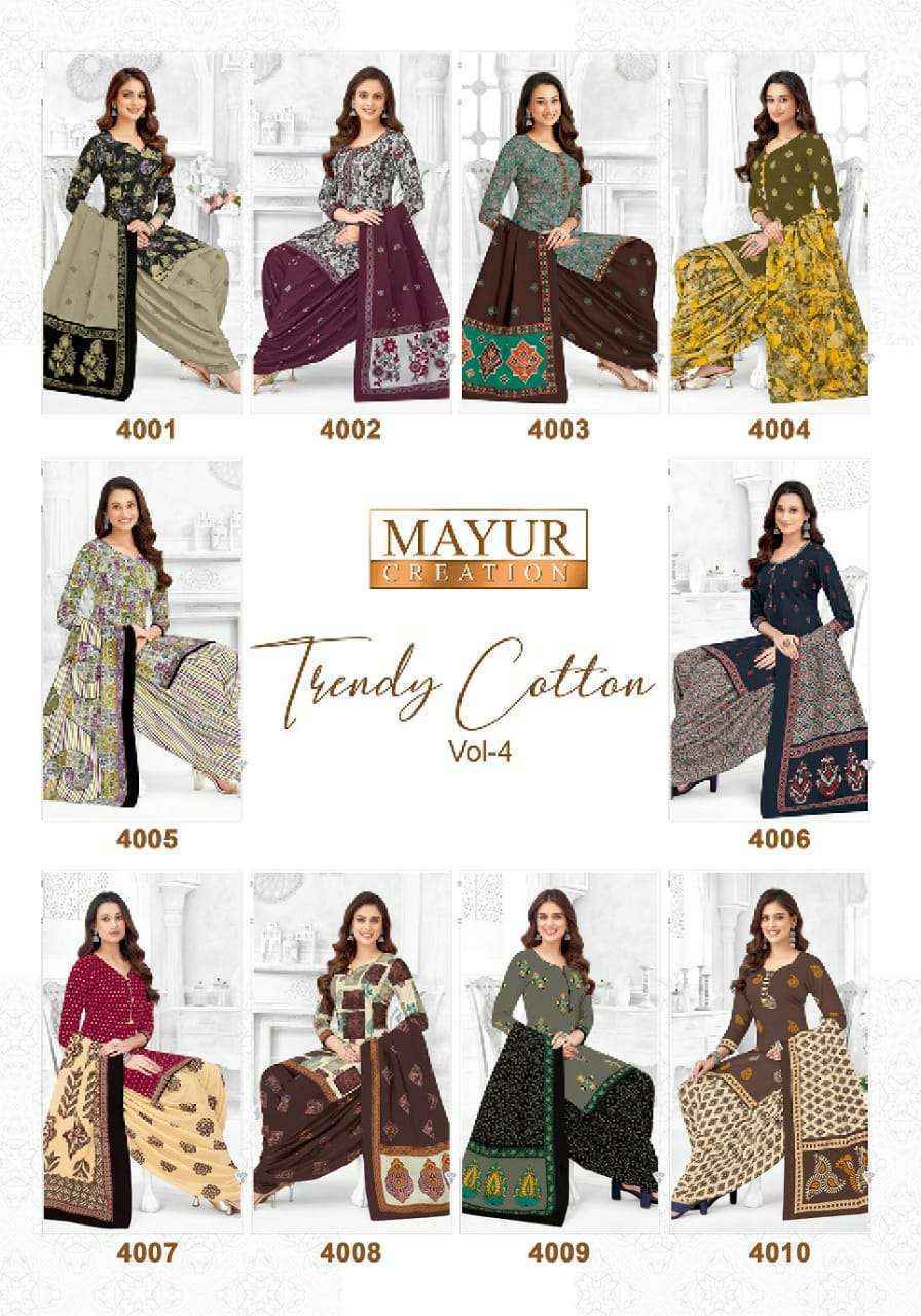 Mayur Trendy Cotton Vol 4 Cotton Dress Material (10 pcs Catalogue )