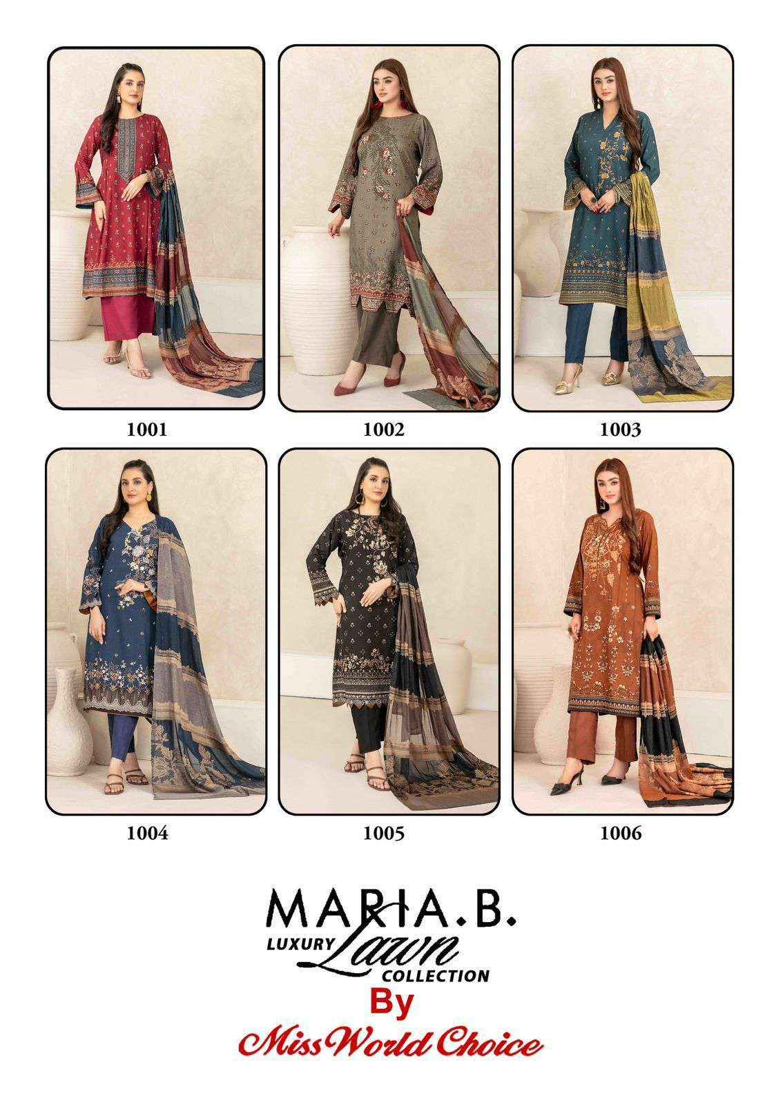 MISS WORLD CHOICE MARIA B VOL 1 SUIT WHOLESALE CATALOG PRICE ( 6 PCS CATALOG )