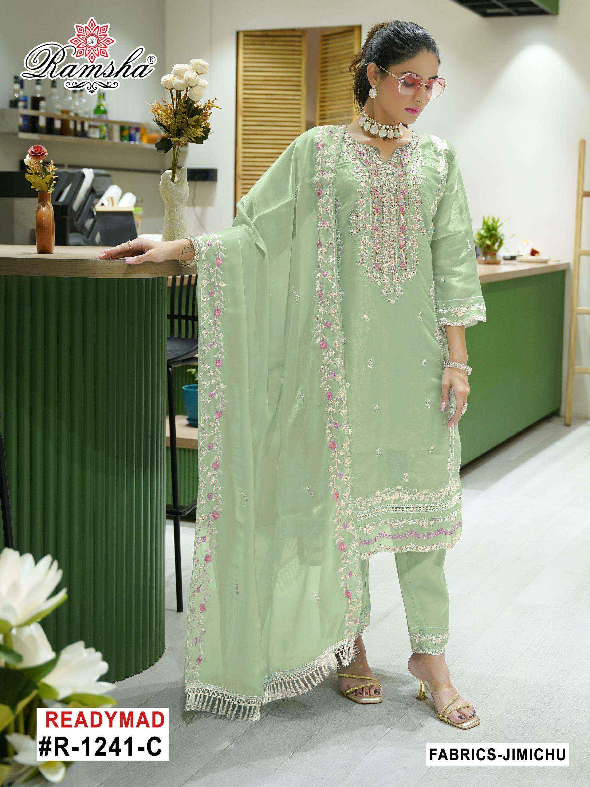 RAMSHA R 1241 BEAUTIFIUL DESIGNER READY MADE PAKISTANI SUIT WHOLESALE PRICE ( 4 PCS CATALOG )