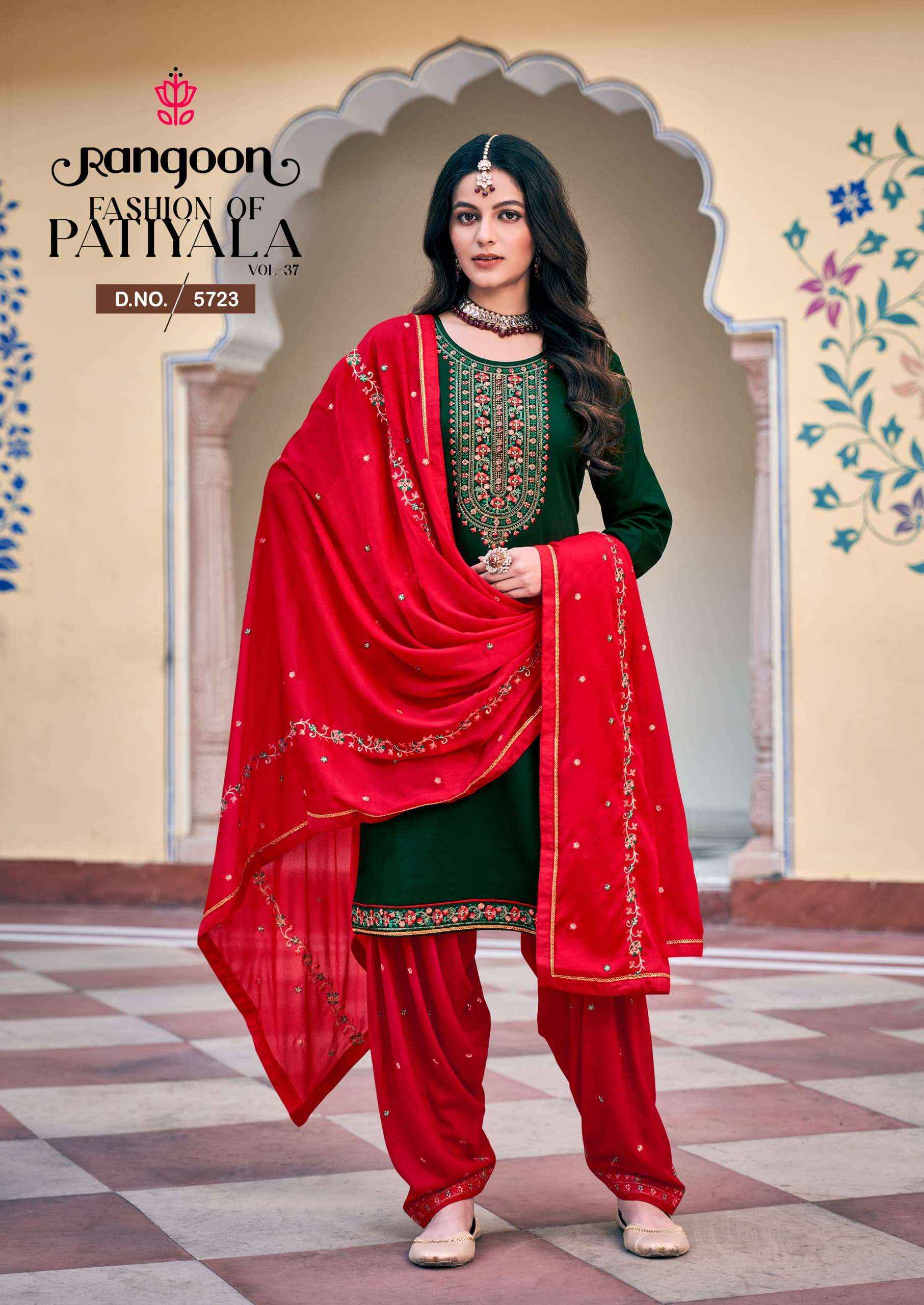 RANGOON FASHION OF PATIYALA VOL 37 SILK READY MADE SUIT (  6 PCS CATALOGUE )