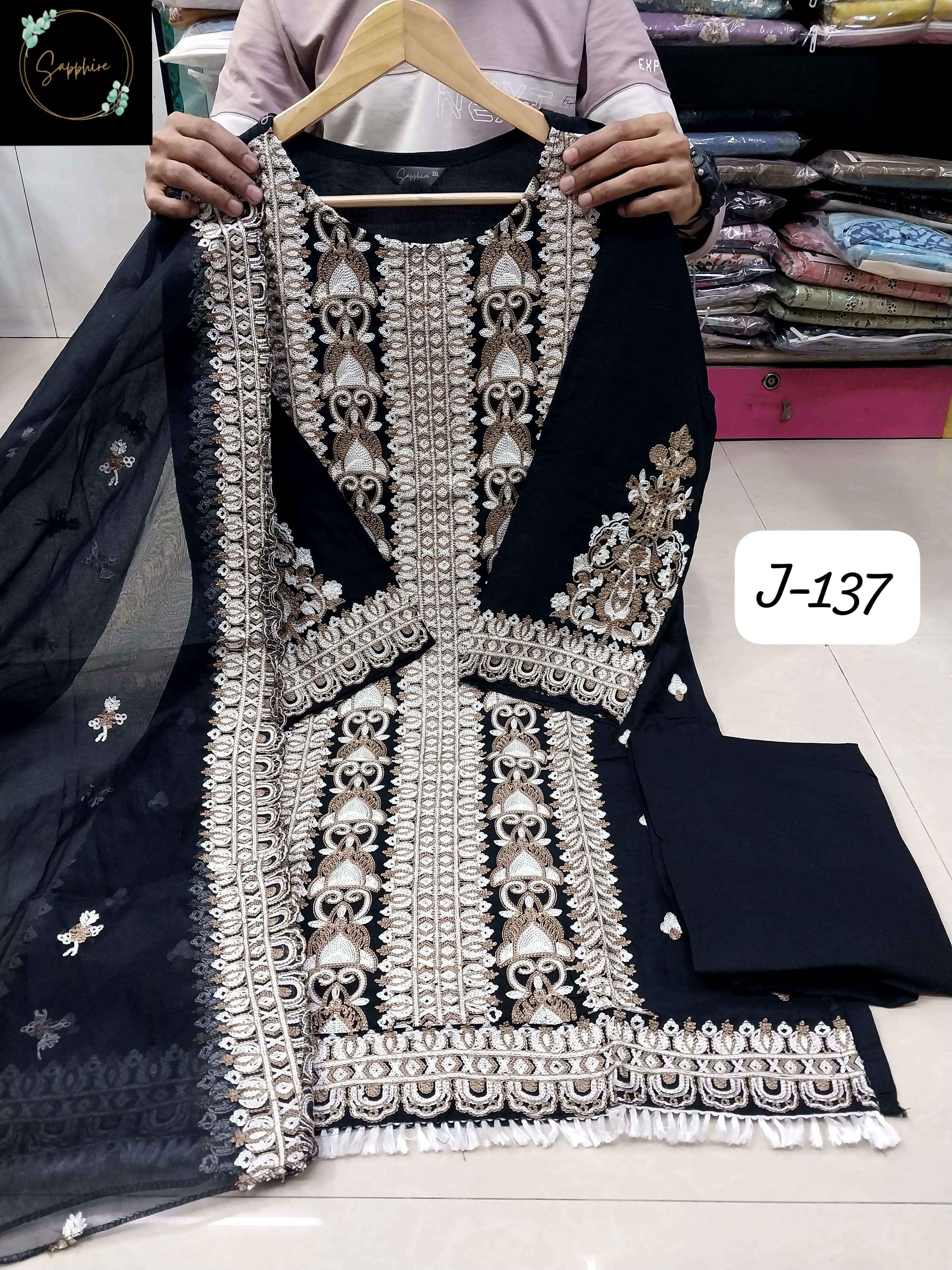 SAPPHIRE JAZMIN VOL 137 RAYON FANCY PATCH WORK SUIT WHOLESALE PRICE ( 4 PCS CATALOG )