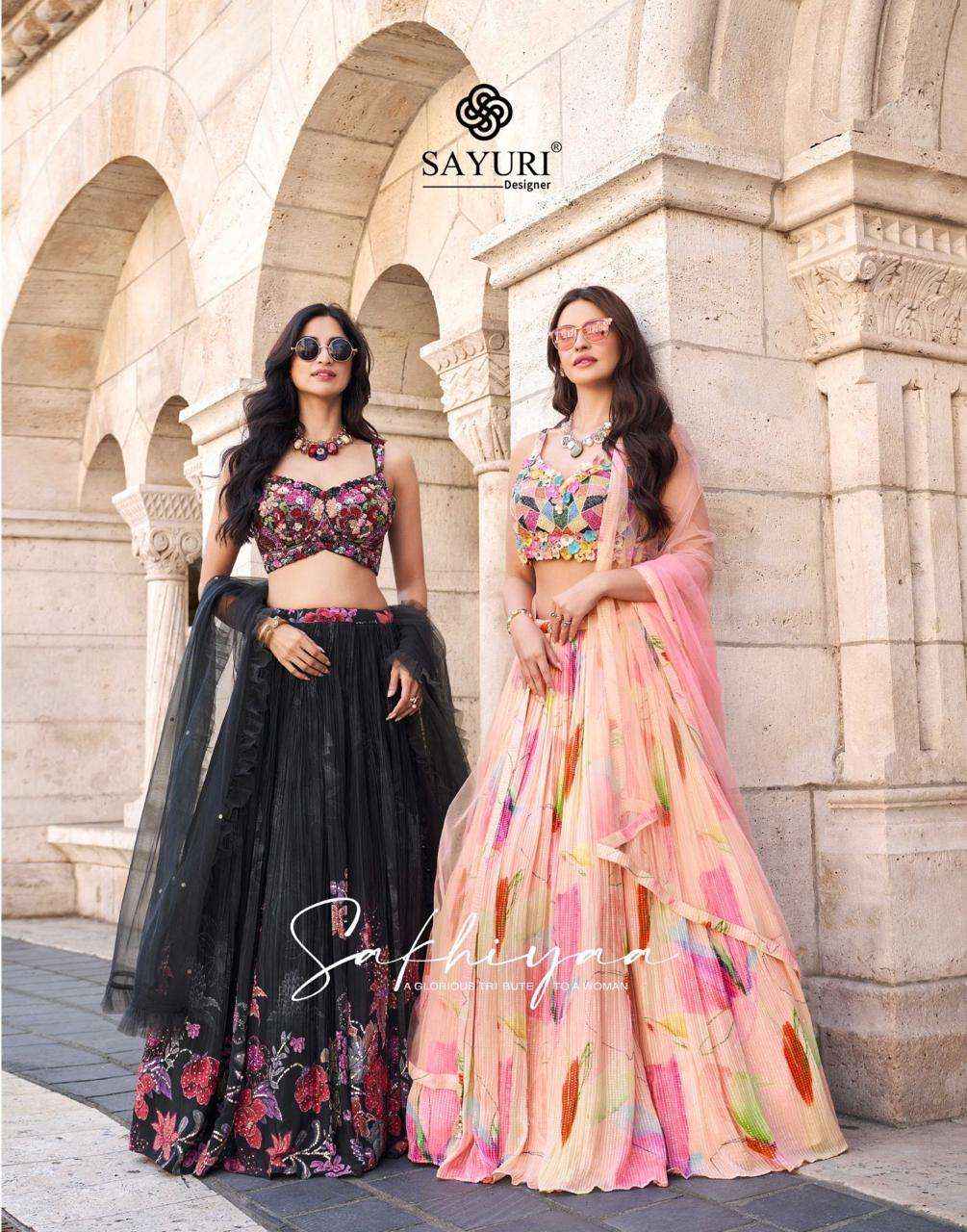 SAYURI DESIGNER SAKHIYAA SILK BEAUTIFUL DESIGNER LEHENGA WHOLESALE Price ( 3 PCS CATALOG )